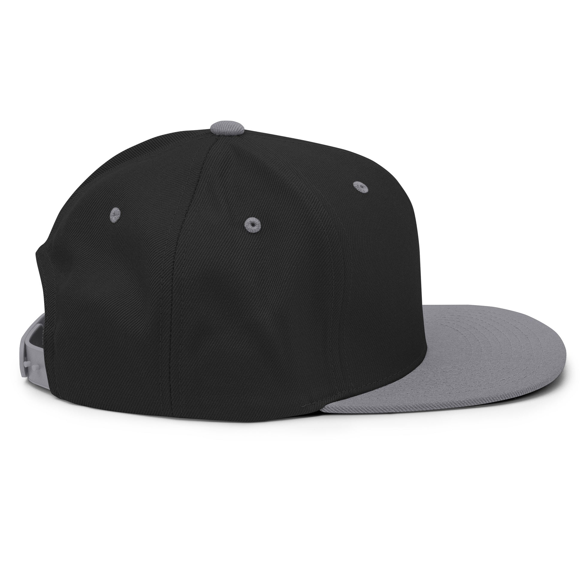 Baseball Edition structured snapback hat in black and silver with flat brim and high-profile 6-panel crown | Our Game | An Athlete Trains