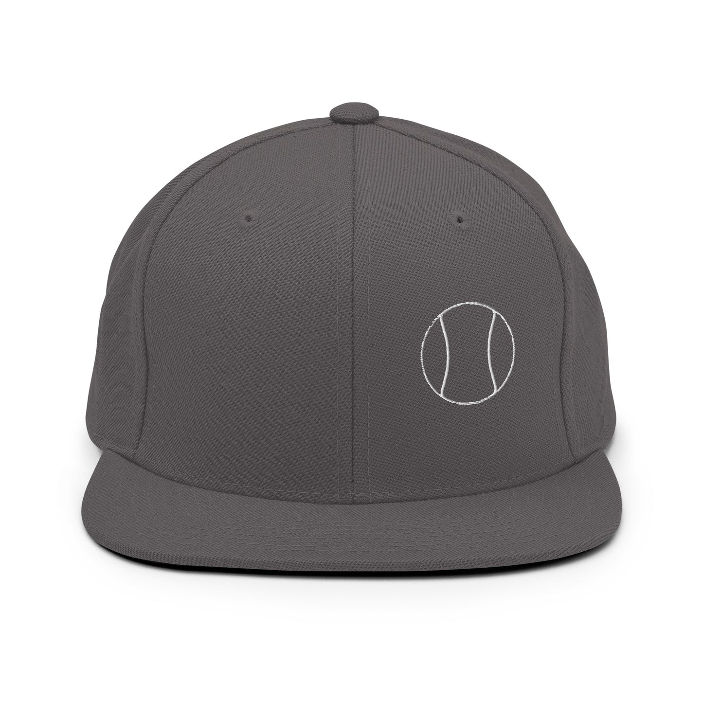 Tennis Edition structured snapback hat in dark gray with flat brim and high-profile 6-panel crown — Our Game collection