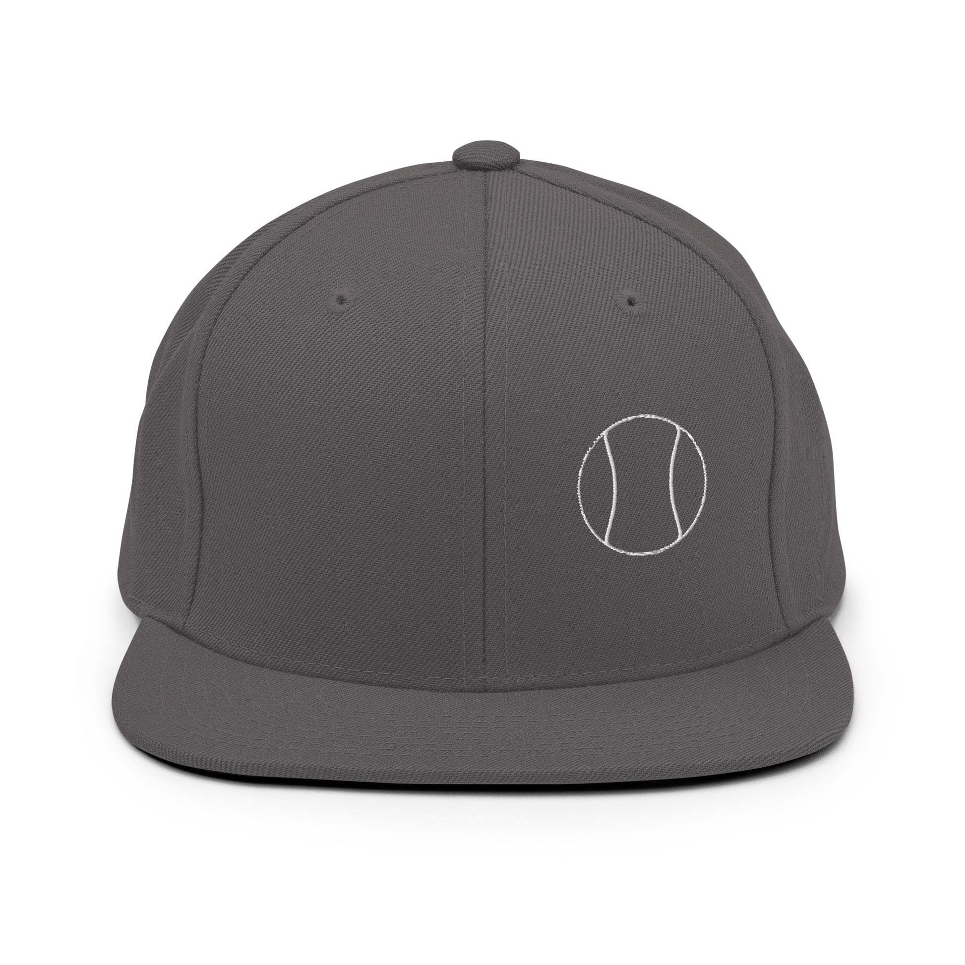 Tennis Edition structured snapback hat in dark gray with flat brim and high-profile 6-panel crown — Our Game collection