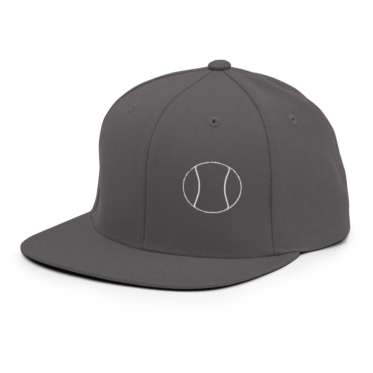 Tennis Edition structured snapback hat in dark gray with flat brim and high-profile 6-panel crown — Our Game collection