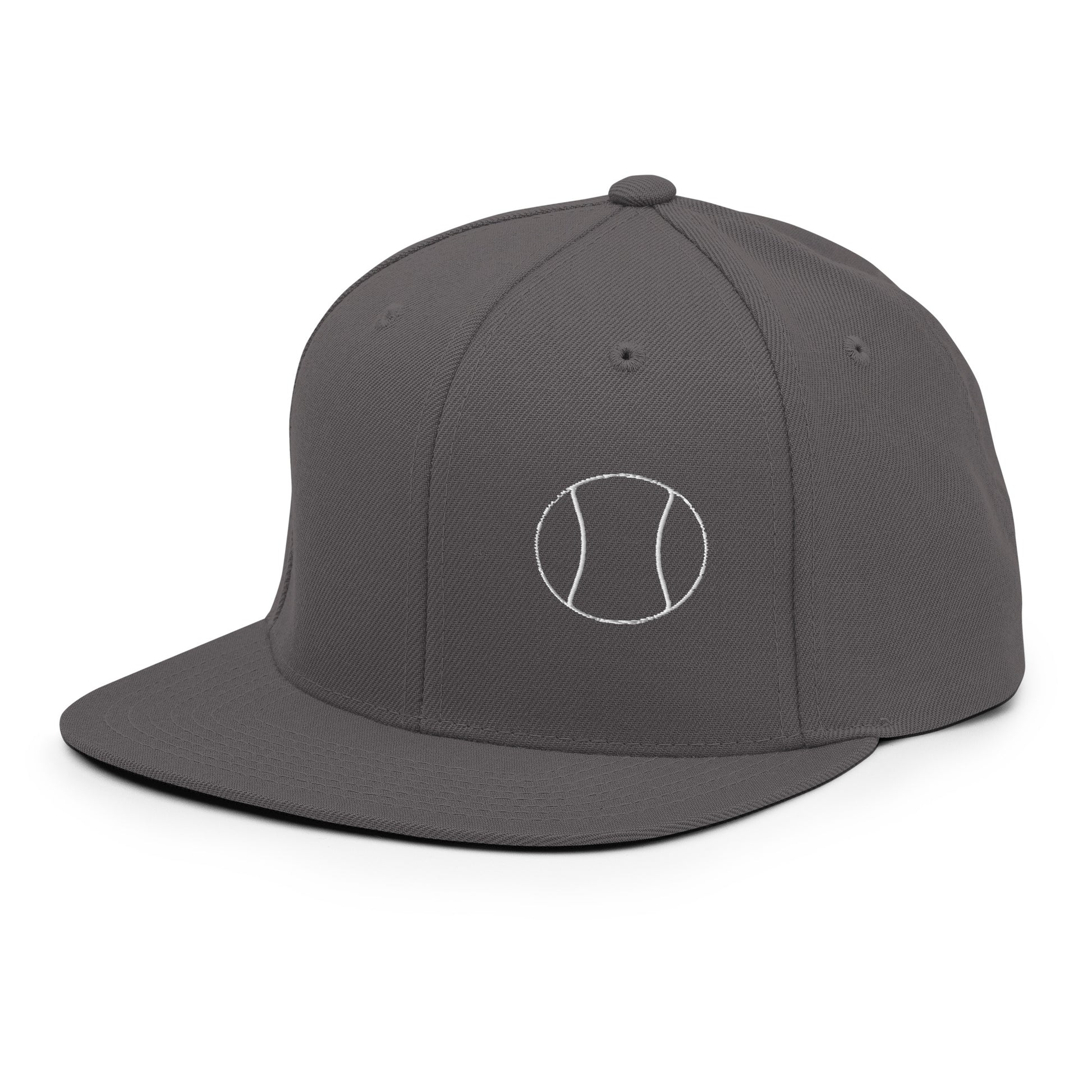 Tennis Edition structured snapback hat in dark gray with flat brim and high-profile 6-panel crown — Our Game collection