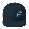 An Athlete Trains structured hat with a classic fit, flat brim, full buckram, and adjustable snap closure.