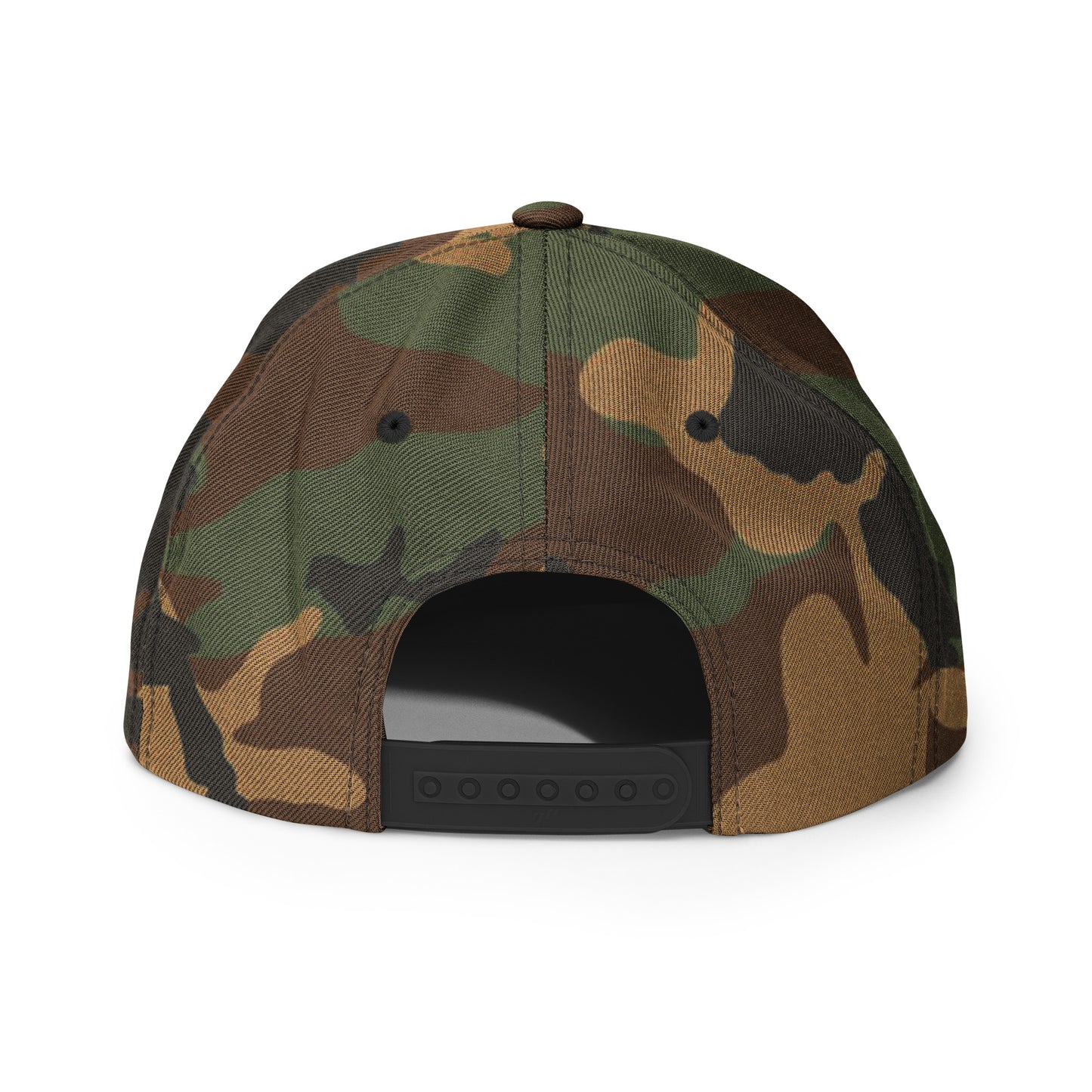 Baseball Edition structured snapback hat in camo with flat brim and high-profile 6-panel crown | Our Game | An Athlete Trains