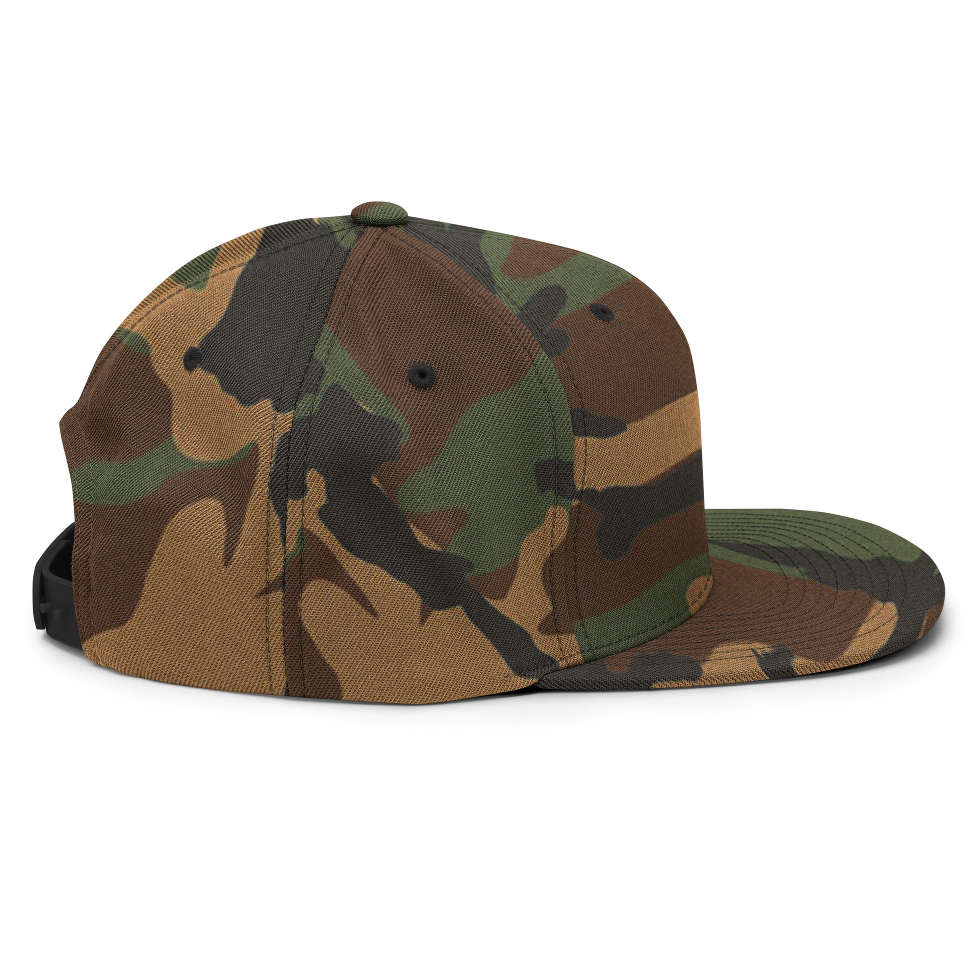 Baseball Edition structured snapback hat in camo with flat brim and high-profile 6-panel crown | Our Game | An Athlete Trains