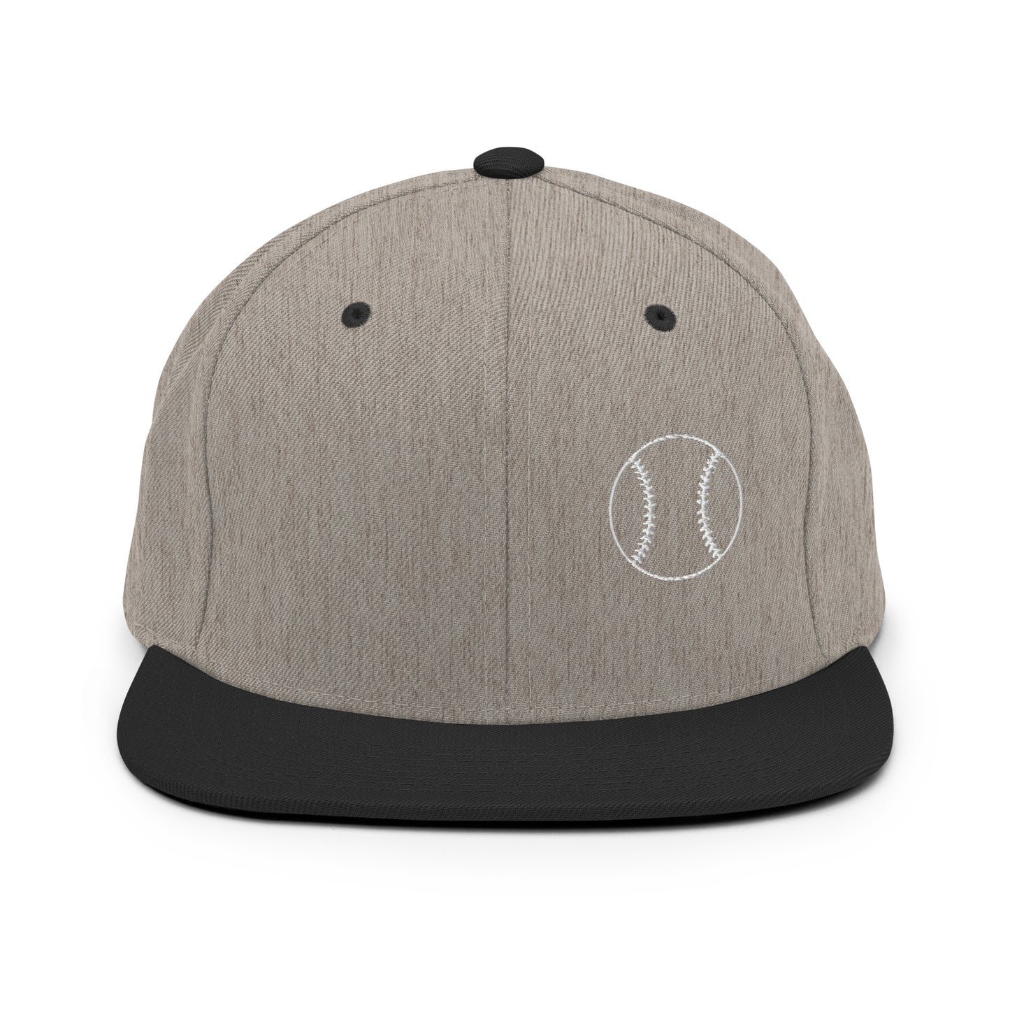 Baseball Edition structured snapback hat in heather gray and black with flat brim and high-profile 6-panel crown | Our Game | An Athlete Trains