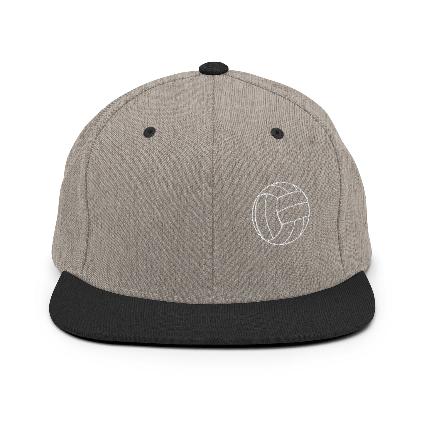 Volleyball Edition structured snapback hat in heather gray and black with flat brim and high-profile 6-panel crown — Our Game collection | An Athlete Trains