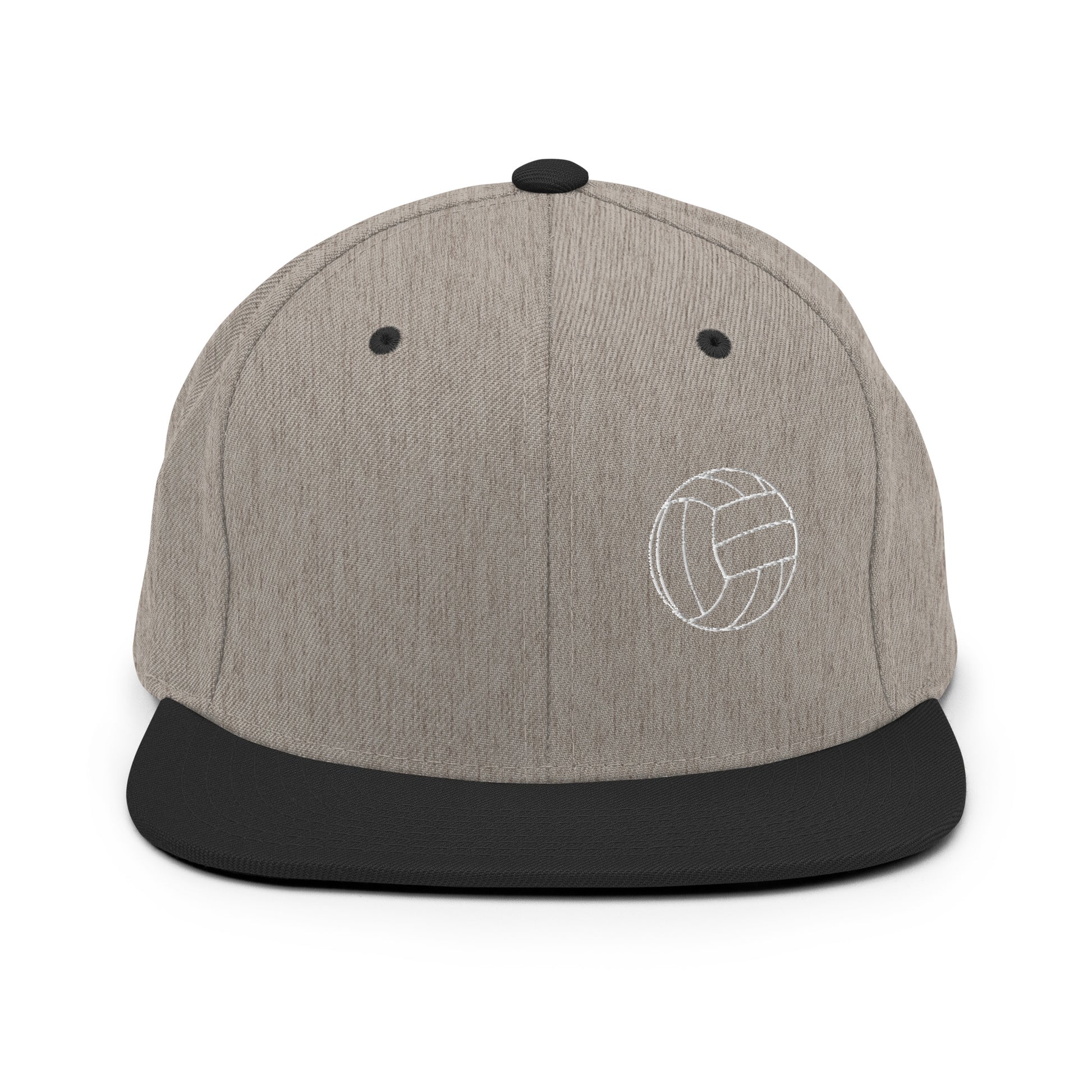 Volleyball Edition structured snapback hat in heather gray and black with flat brim and high-profile 6-panel crown — Our Game collection | An Athlete Trains