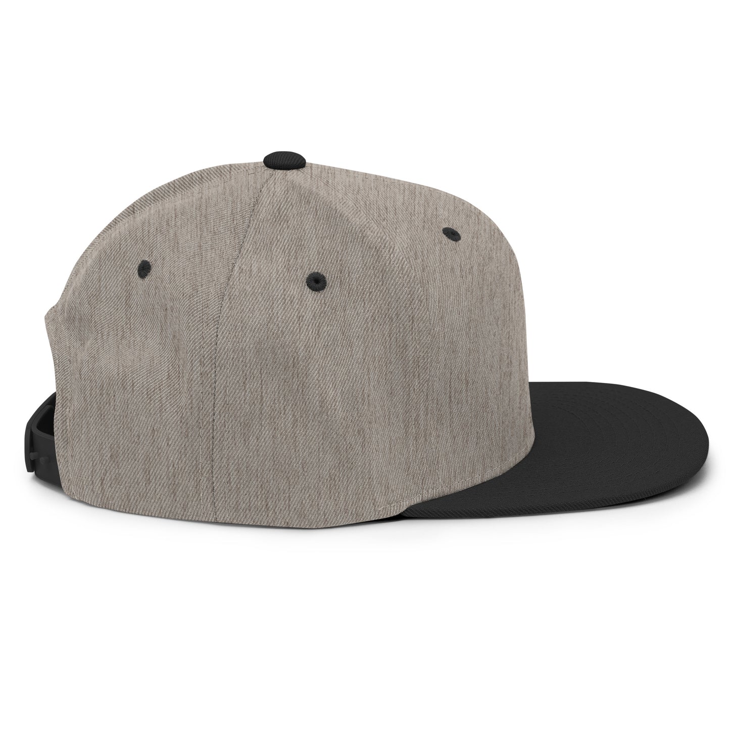 Baseball Edition structured snapback hat in heather gray and black with flat brim and high-profile 6-panel crown | Our Game | An Athlete Trains