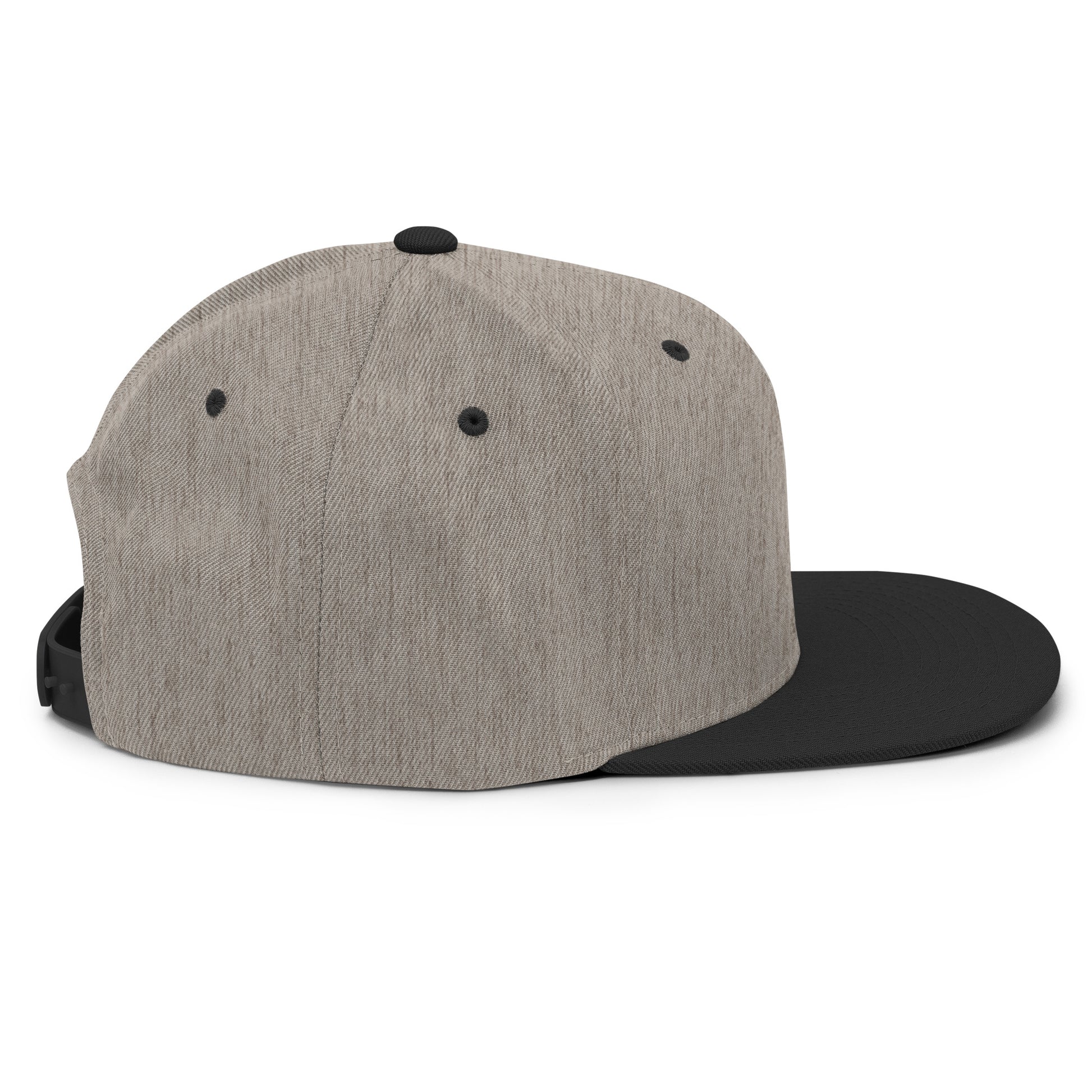 Baseball Edition structured snapback hat in heather gray and black with flat brim and high-profile 6-panel crown | Our Game | An Athlete Trains
