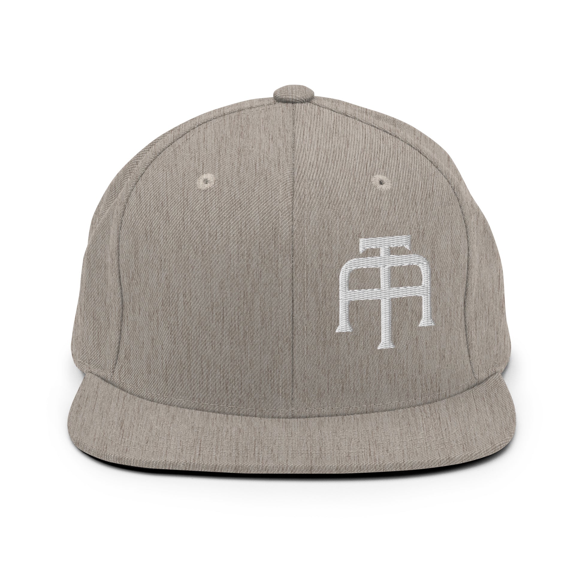 An Athlete Trains structured hat with a classic fit, flat brim, full buckram, and adjustable snap closure.