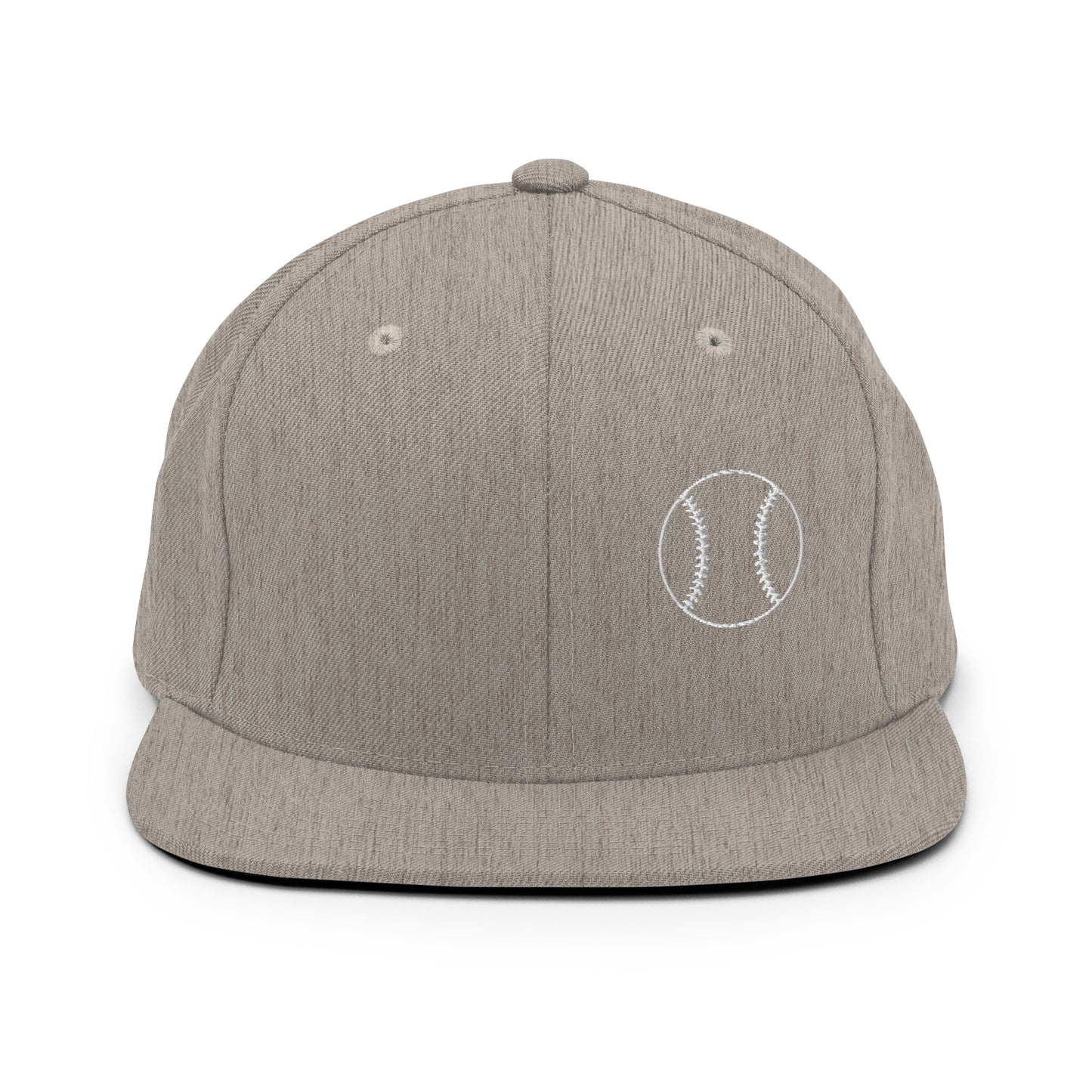 Baseball Edition structured snapback hat in heather gray with flat brim and high-profile 6-panel crown | Our Game | An Athlete Trains