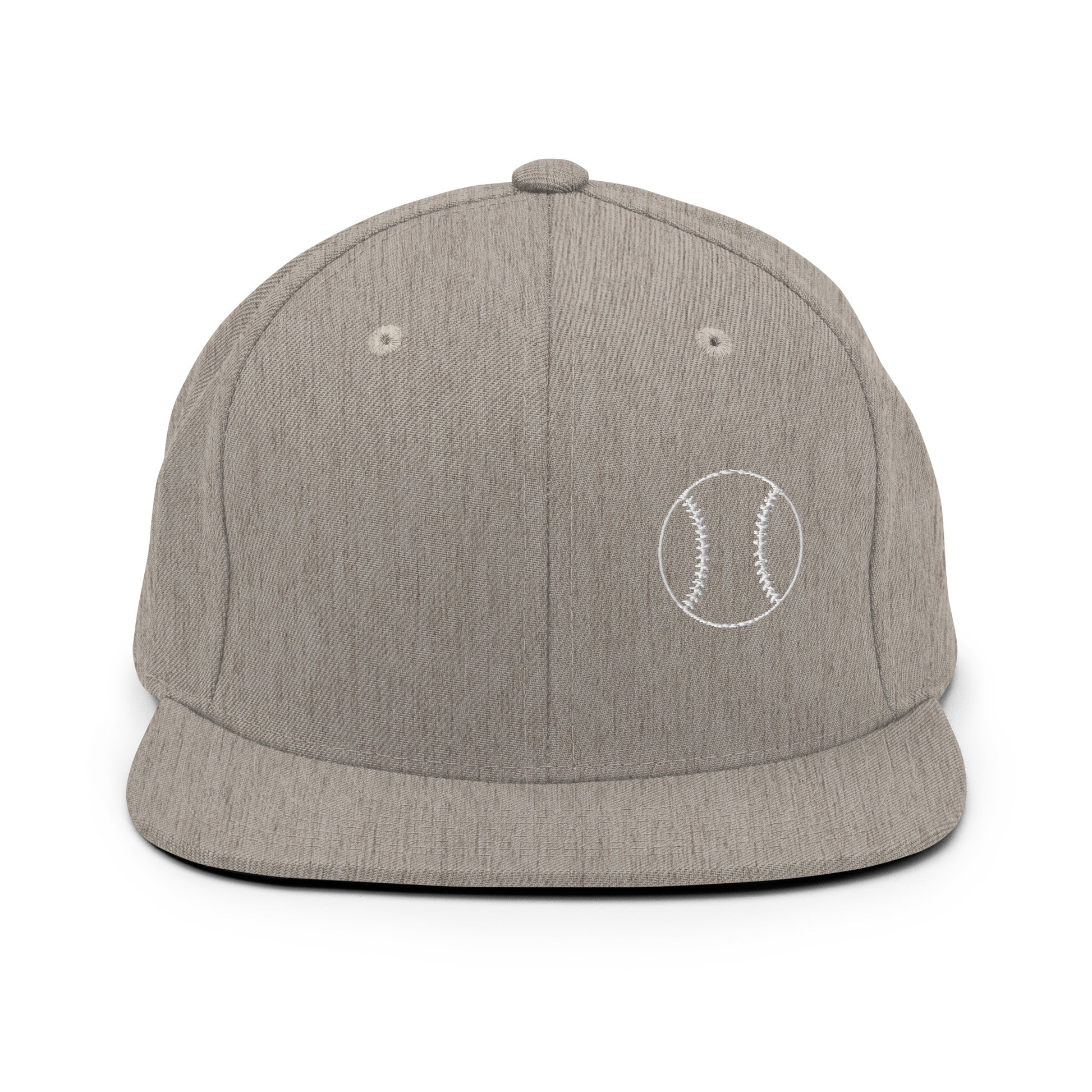 Baseball Edition structured snapback hat in heather gray with flat brim and high-profile 6-panel crown | Our Game | An Athlete Trains
