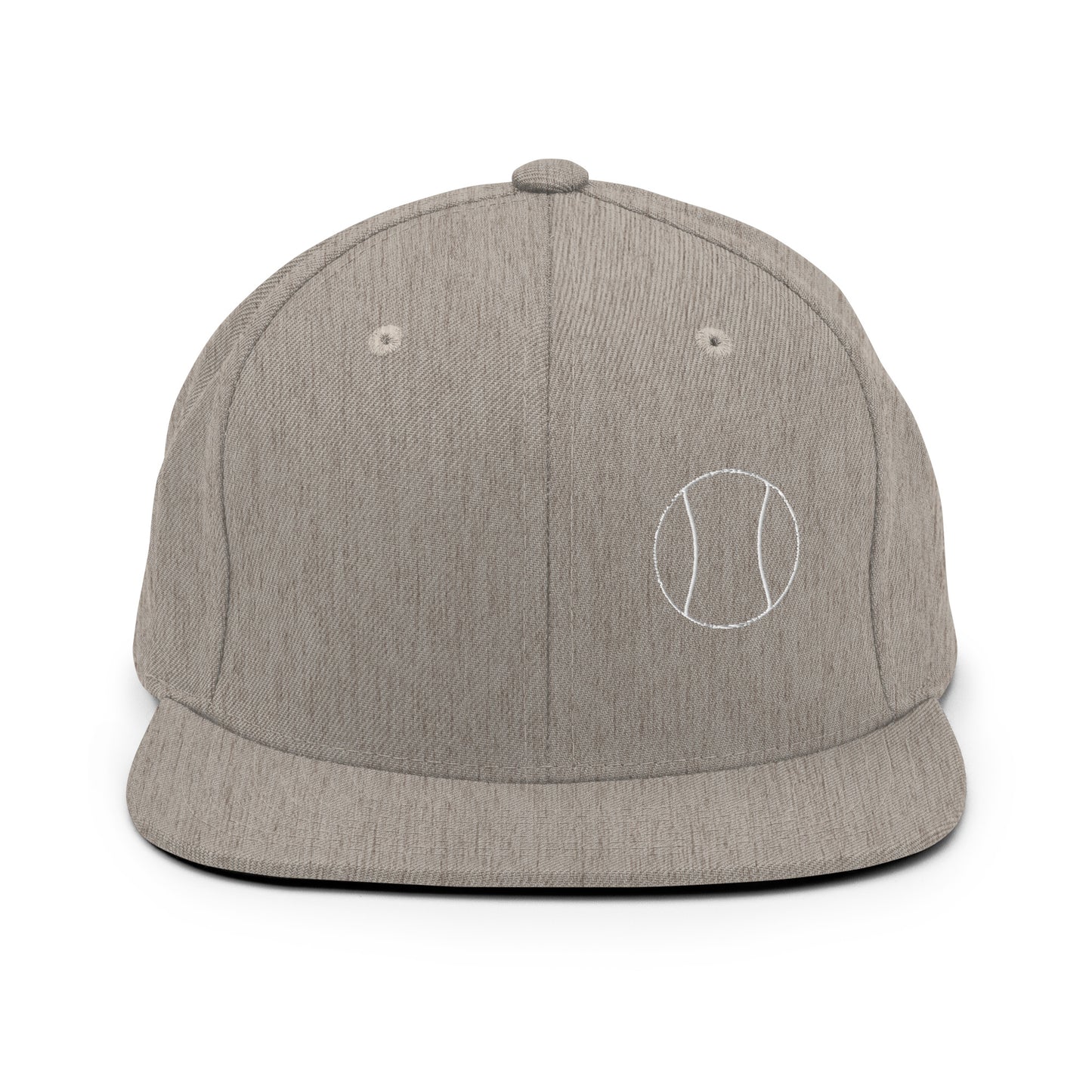 Tennis Edition structured snapback hat in heather gray with flat brim and high-profile 6-panel crown — Our Game collection