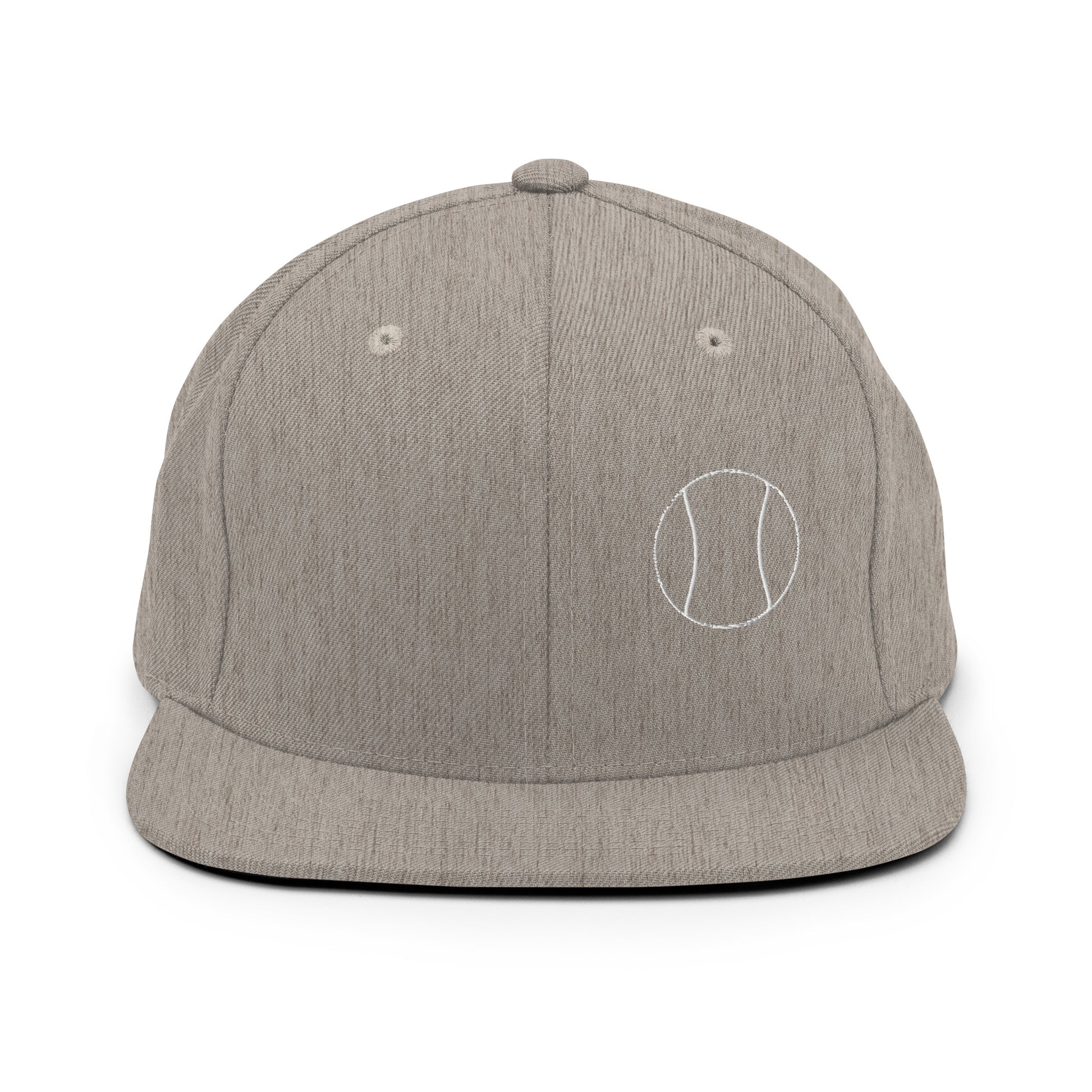 Tennis Edition structured snapback hat in heather gray with flat brim and high-profile 6-panel crown — Our Game collection
