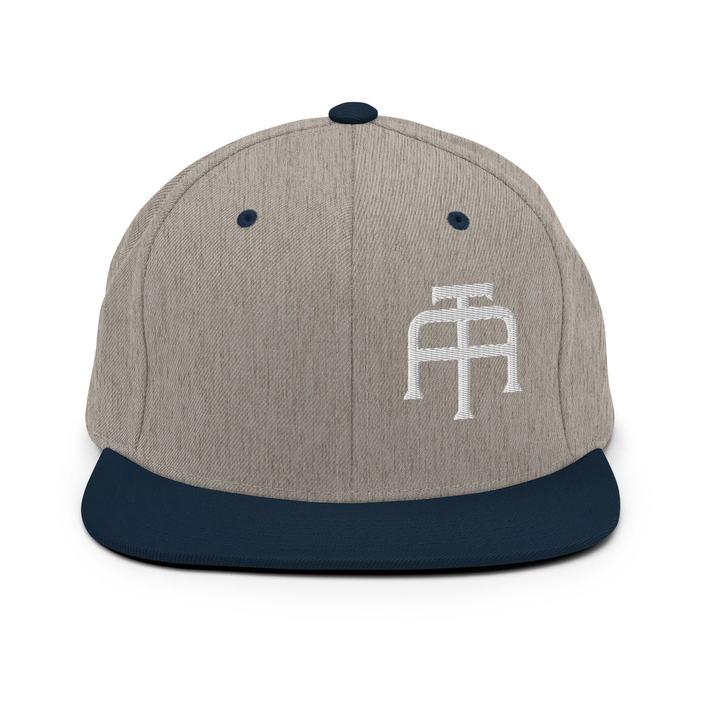 An Athlete Trains structured hat with a classic fit, flat brim, full buckram, and adjustable snap closure.