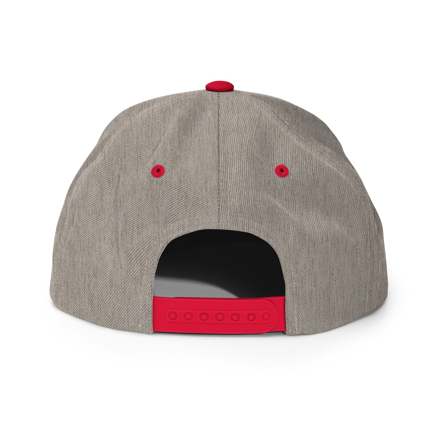 Tennis Edition structured snapback hat in heather gray and red with flat brim and high-profile 6-panel crown — Our Game collection