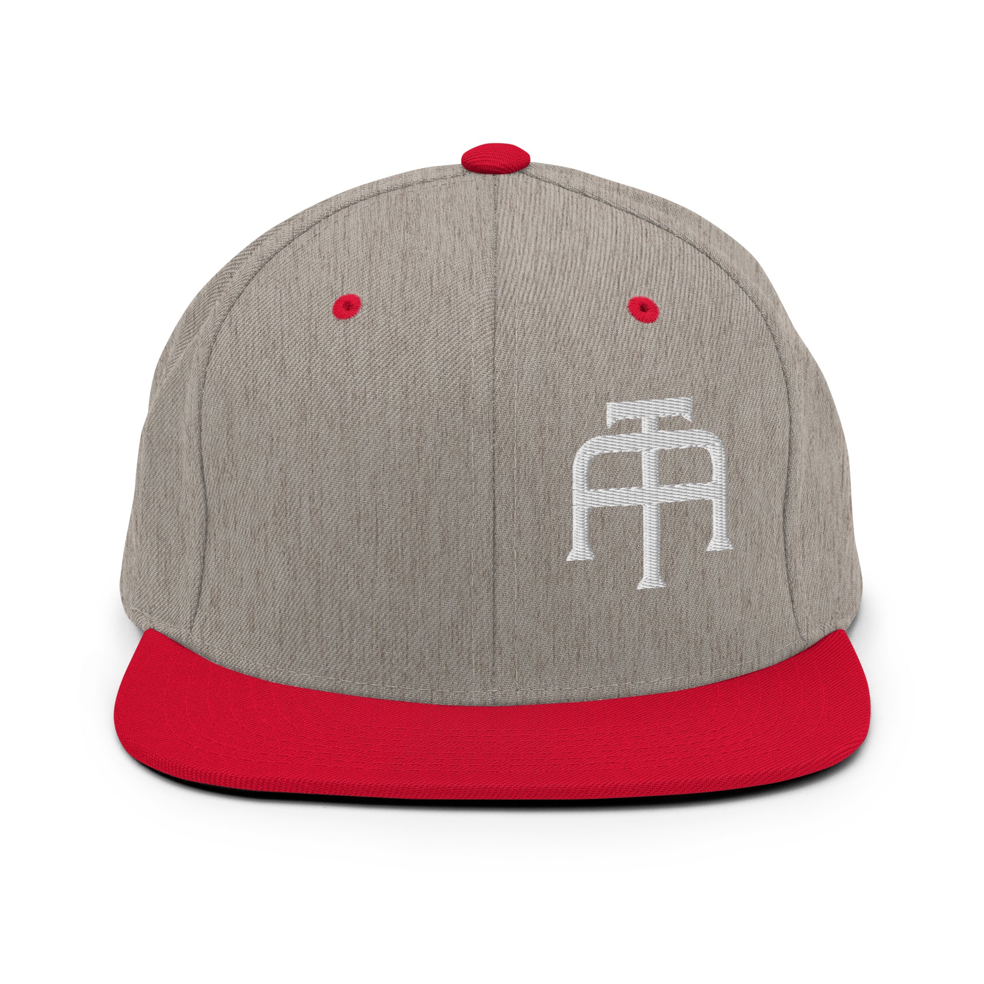 An Athlete Trains structured hat with a classic fit, flat brim, full buckram, and adjustable snap closure.