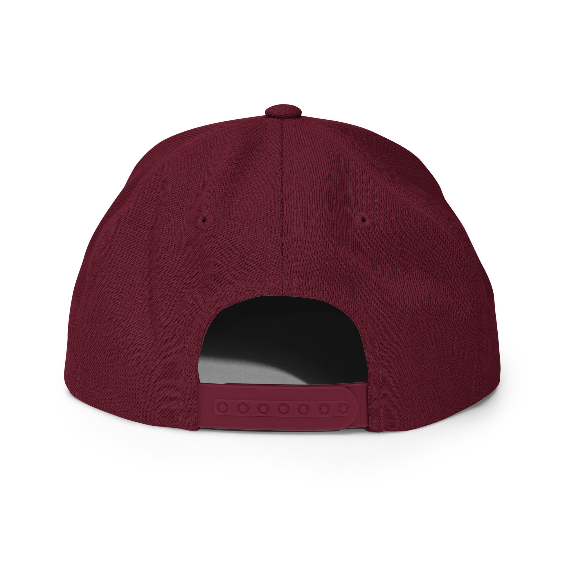 Tennis Edition structured snapback hat in maroon with flat brim and high-profile 6-panel crown — Our Game collection
