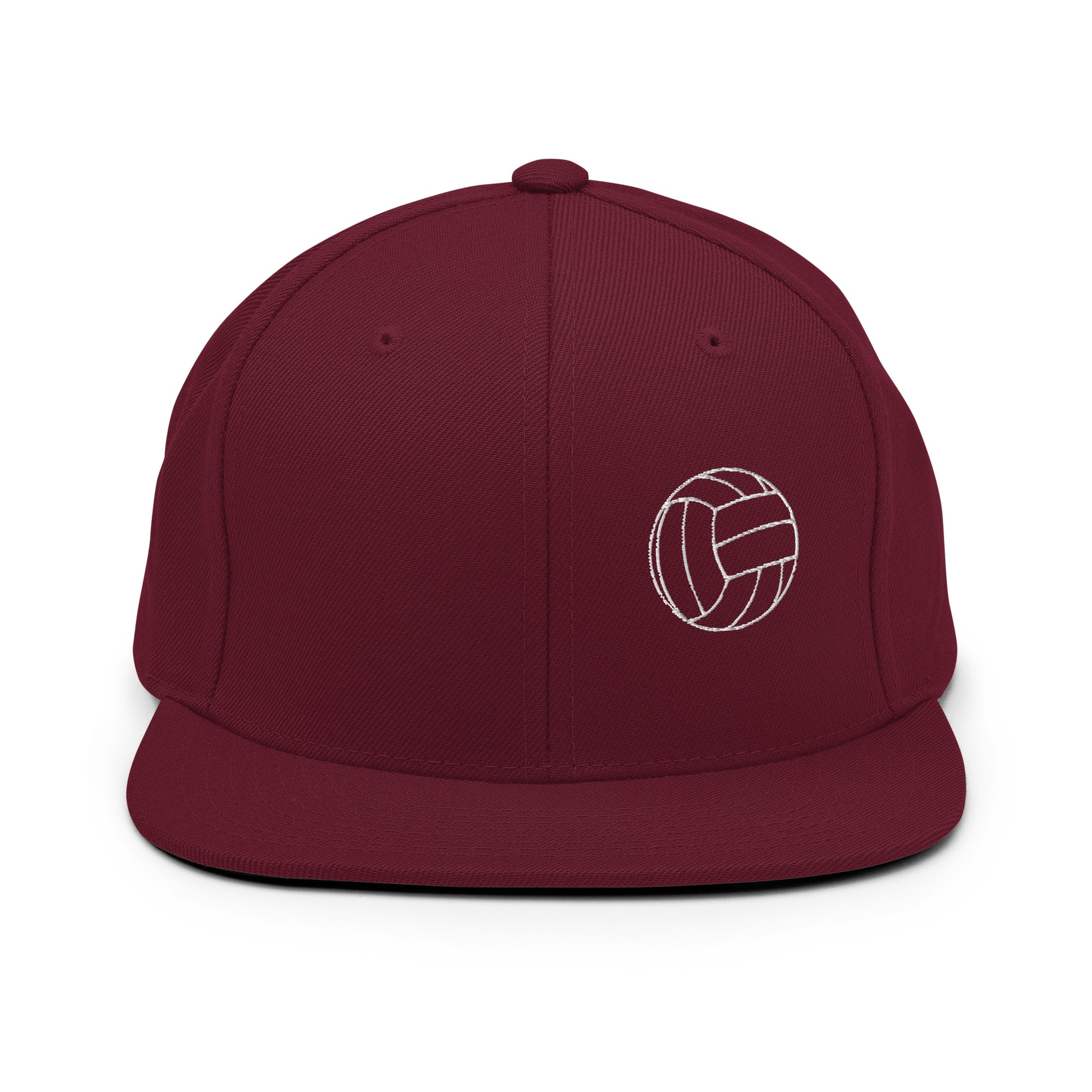 Volleyball Edition structured snapback hat in maroon with flat brim and high-profile 6-panel crown — Our Game collection | An Athlete Trains