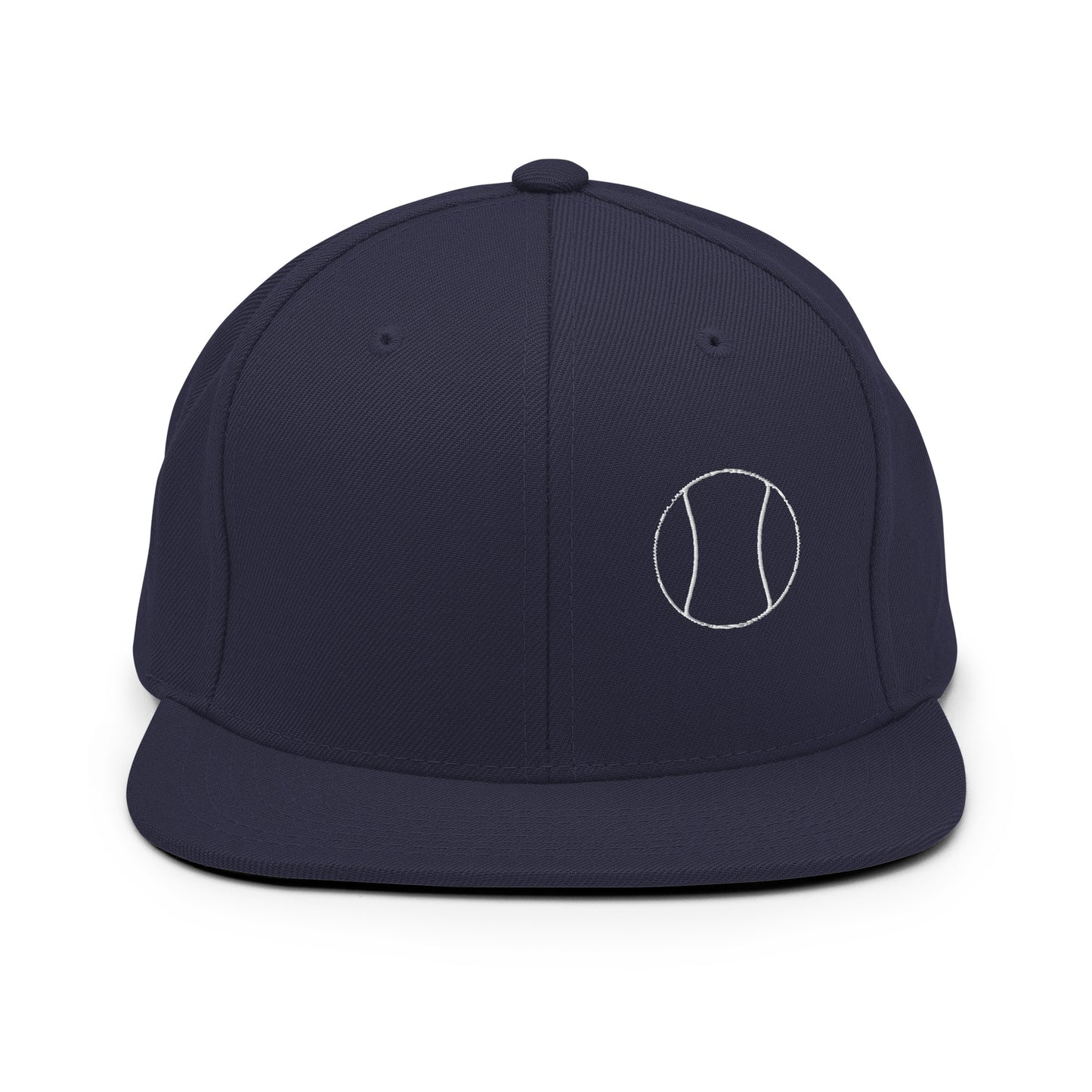 Tennis Edition structured snapback hat in navy with flat brim and high-profile 6-panel crown — Our Game collection