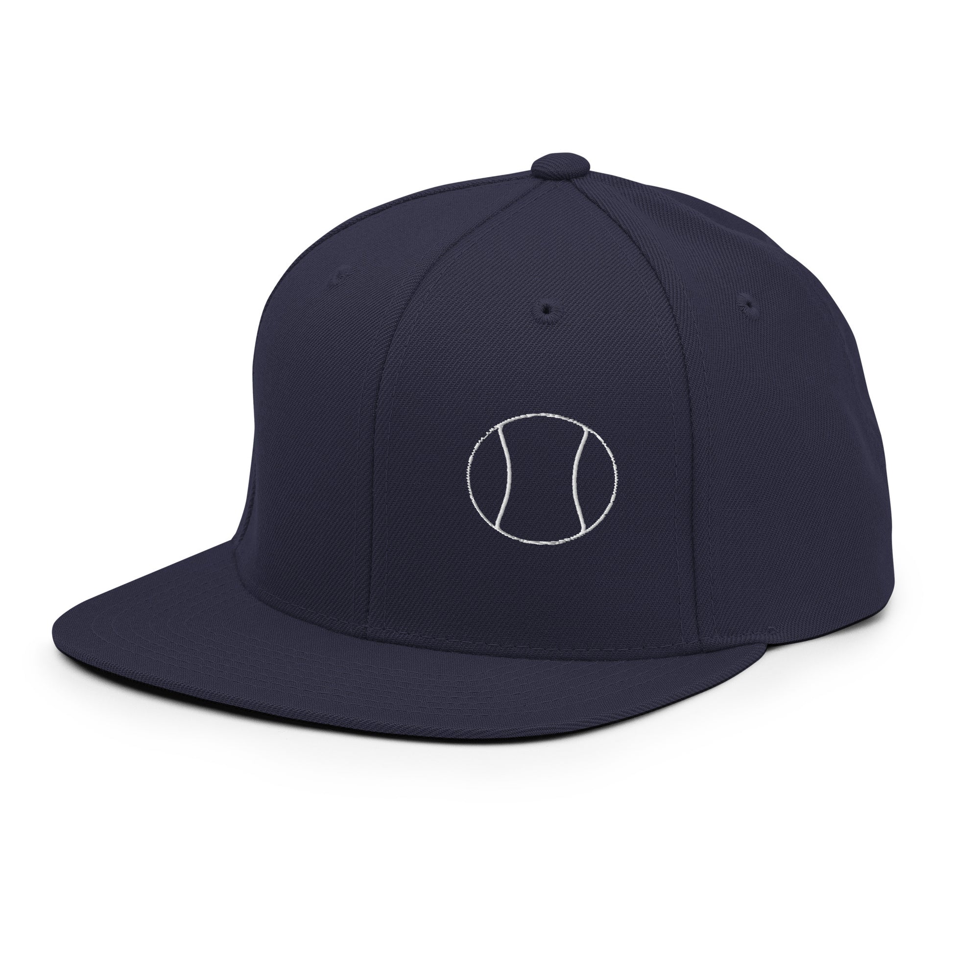 Tennis Edition structured snapback hat in navy with flat brim and high-profile 6-panel crown — Our Game collection