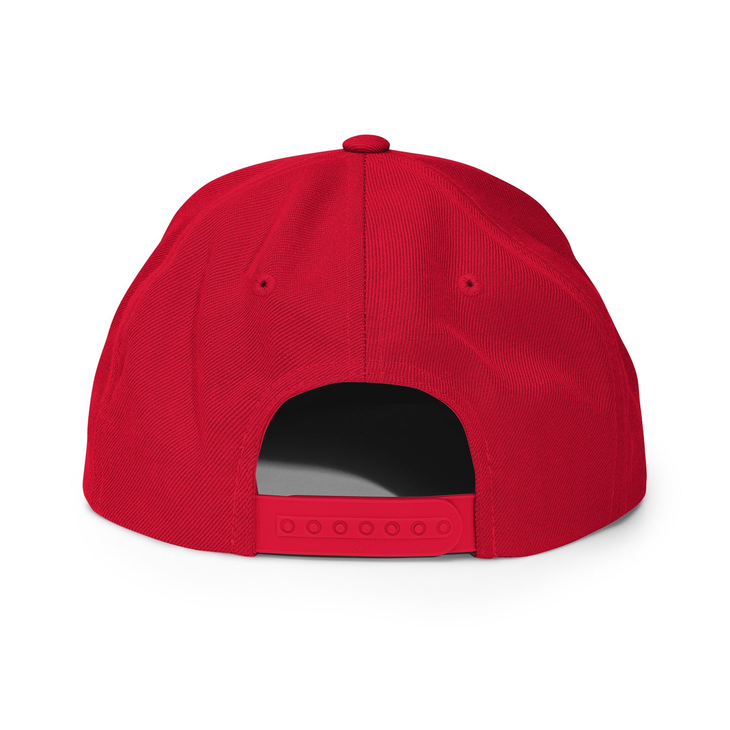 Baseball Edition structured snapback hat in red with flat brim and high-profile 6-panel crown | Our Game | An Athlete Trains