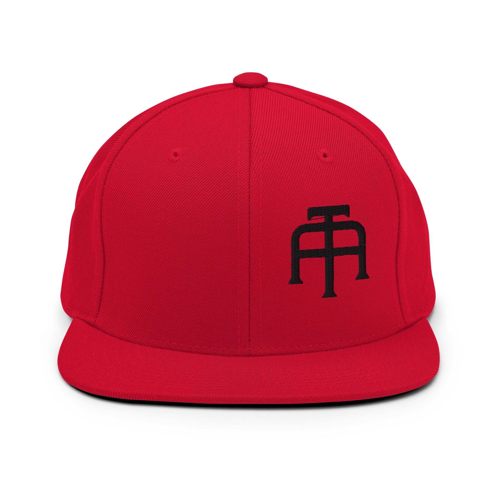 An Athlete Trains structured hat with a classic fit, flat brim, full buckram, and adjustable snap closure.