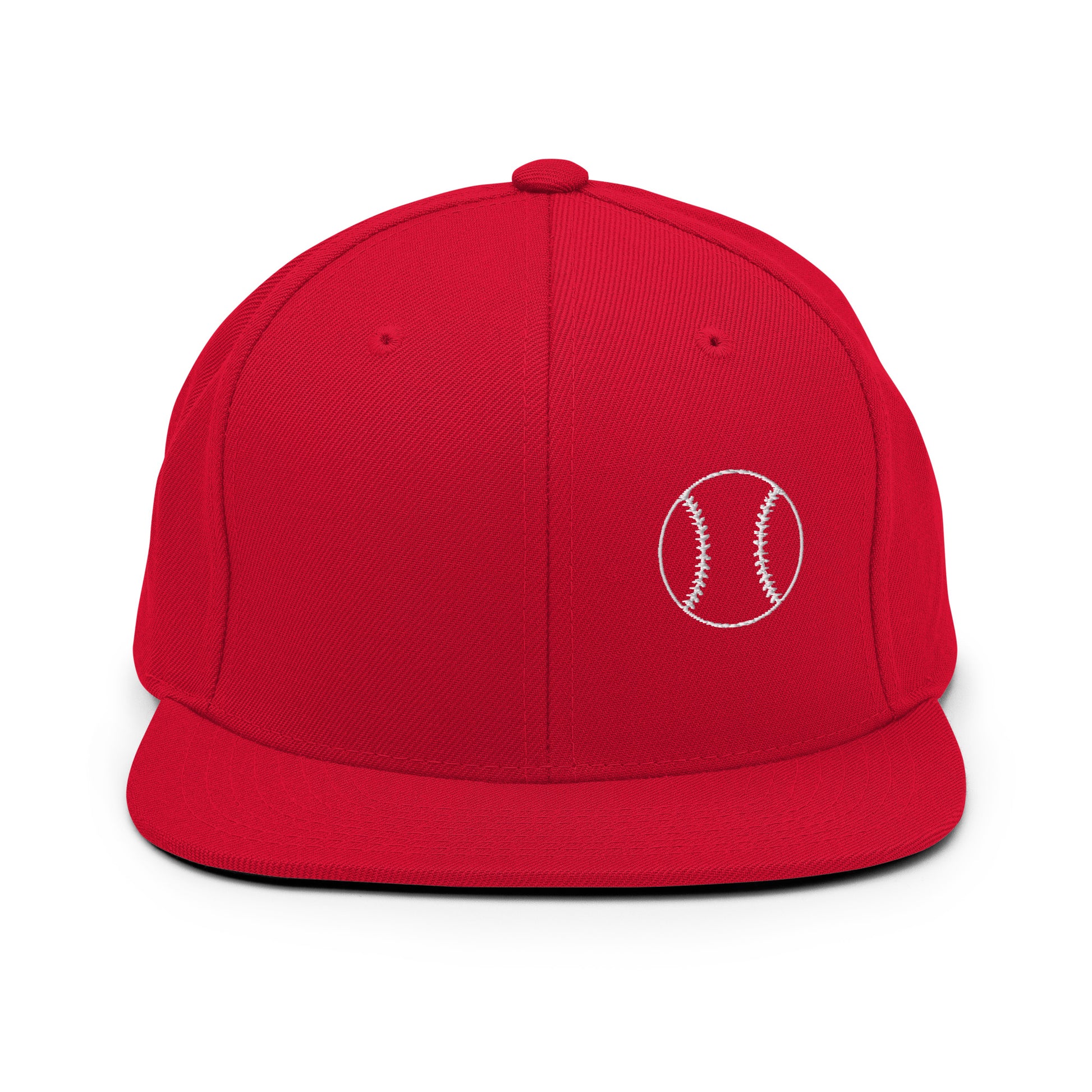 Baseball Edition structured snapback hat in red with flat brim and high-profile 6-panel crown | Our Game | An Athlete Trains