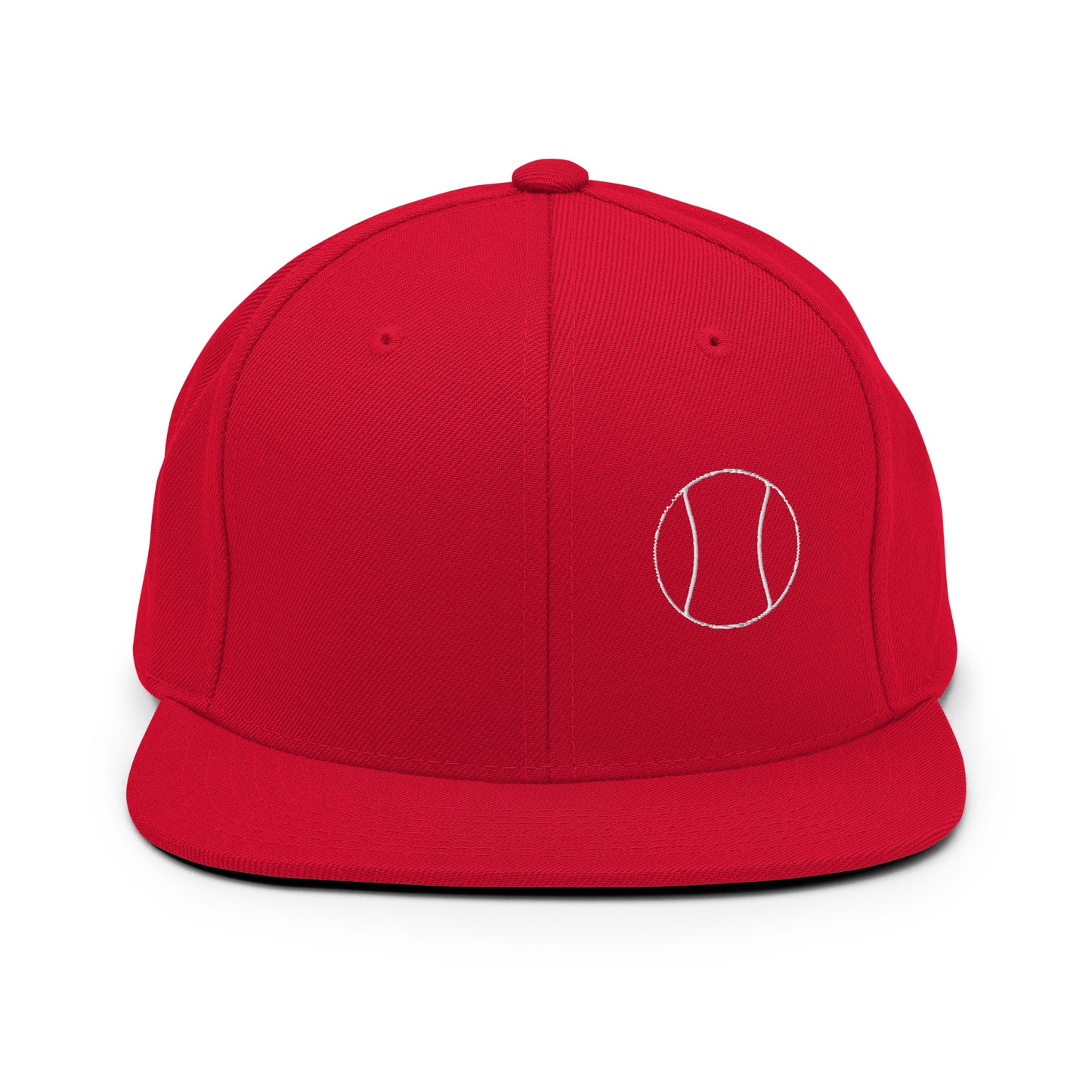 Tennis Edition structured snapback hat in red with flat brim and high-profile 6-panel crown — Our Game collection