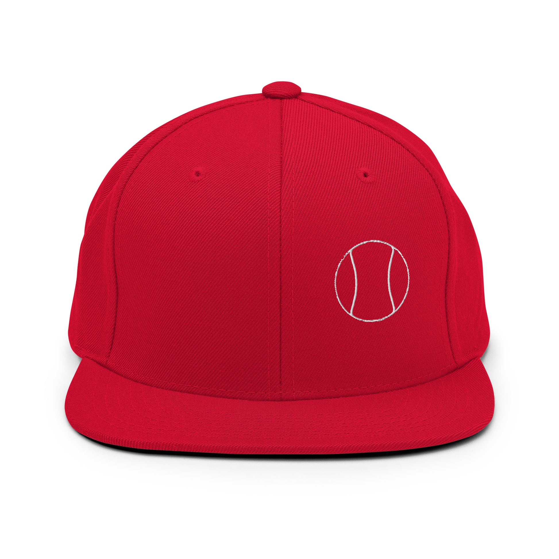 Tennis Edition structured snapback hat in red with flat brim and high-profile 6-panel crown — Our Game collection
