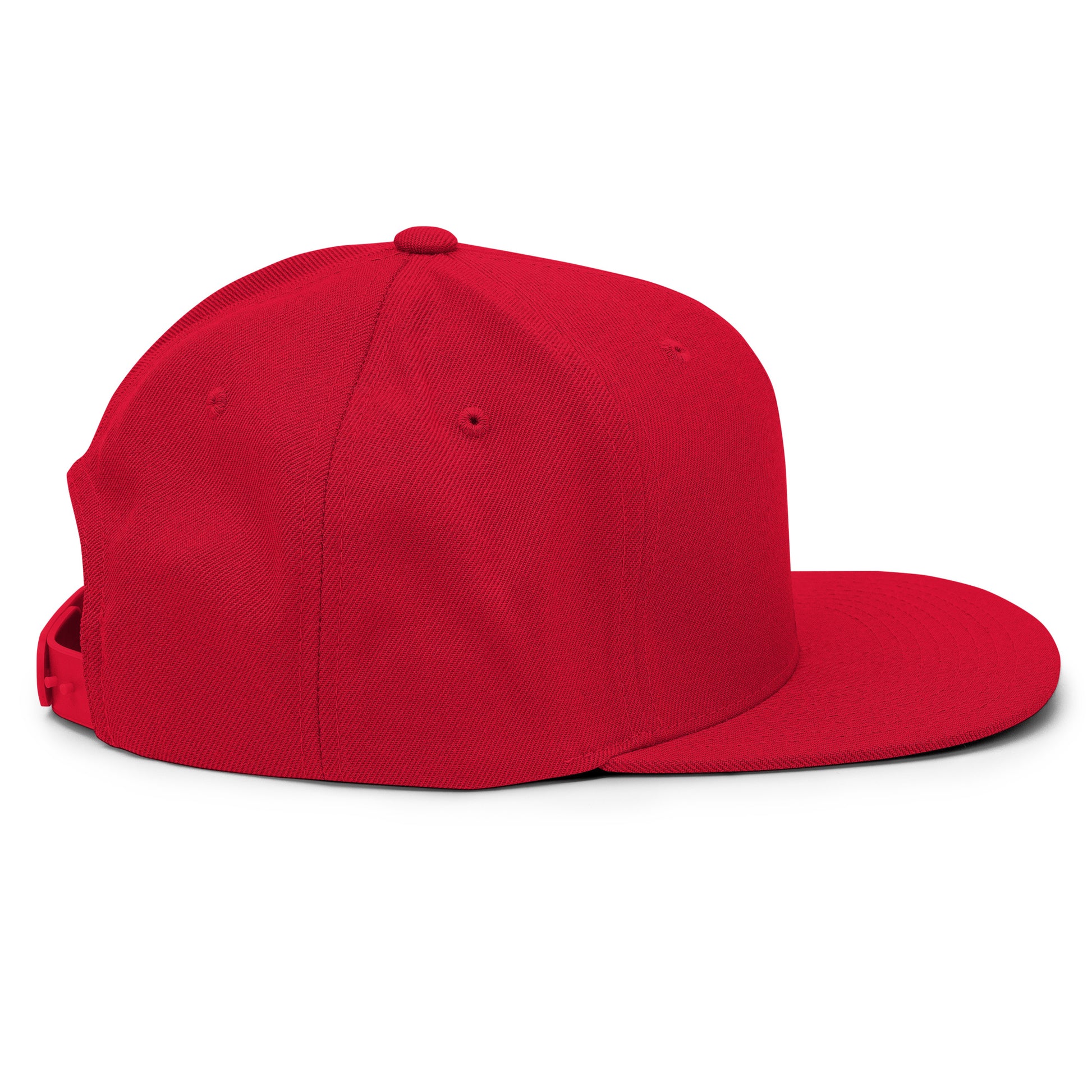 Baseball Edition structured snapback hat in red with flat brim and high-profile 6-panel crown | Our Game | An Athlete Trains