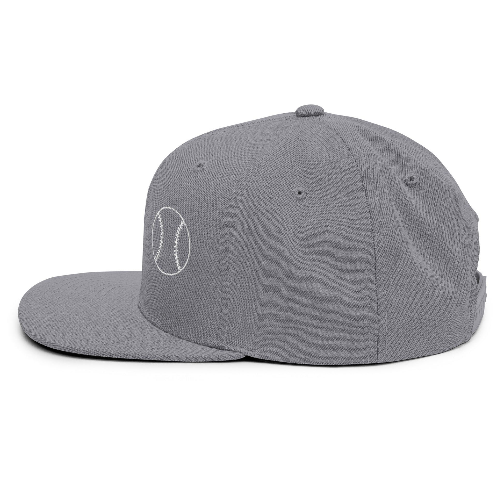 Baseball Edition structured snapback hat in silver with flat brim and high-profile 6-panel crown | Our Game | An Athlete Trains