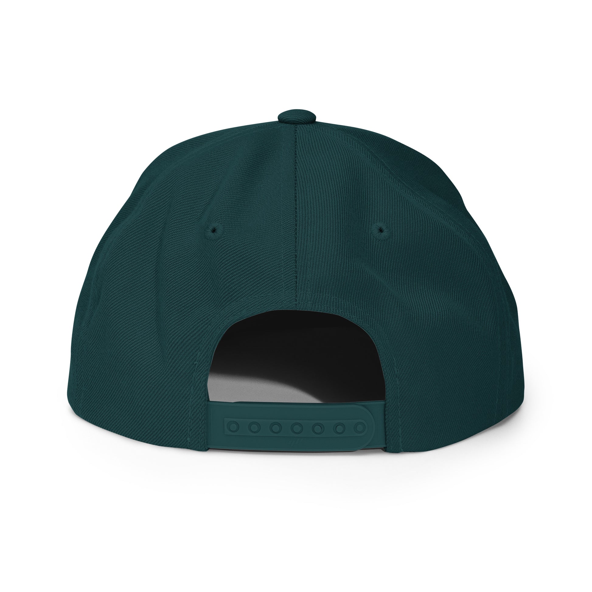 Football Edition structured snapback hat in spruce green with flat brim and high-profile 6-panel crown | Our Game | An Athlete Trains