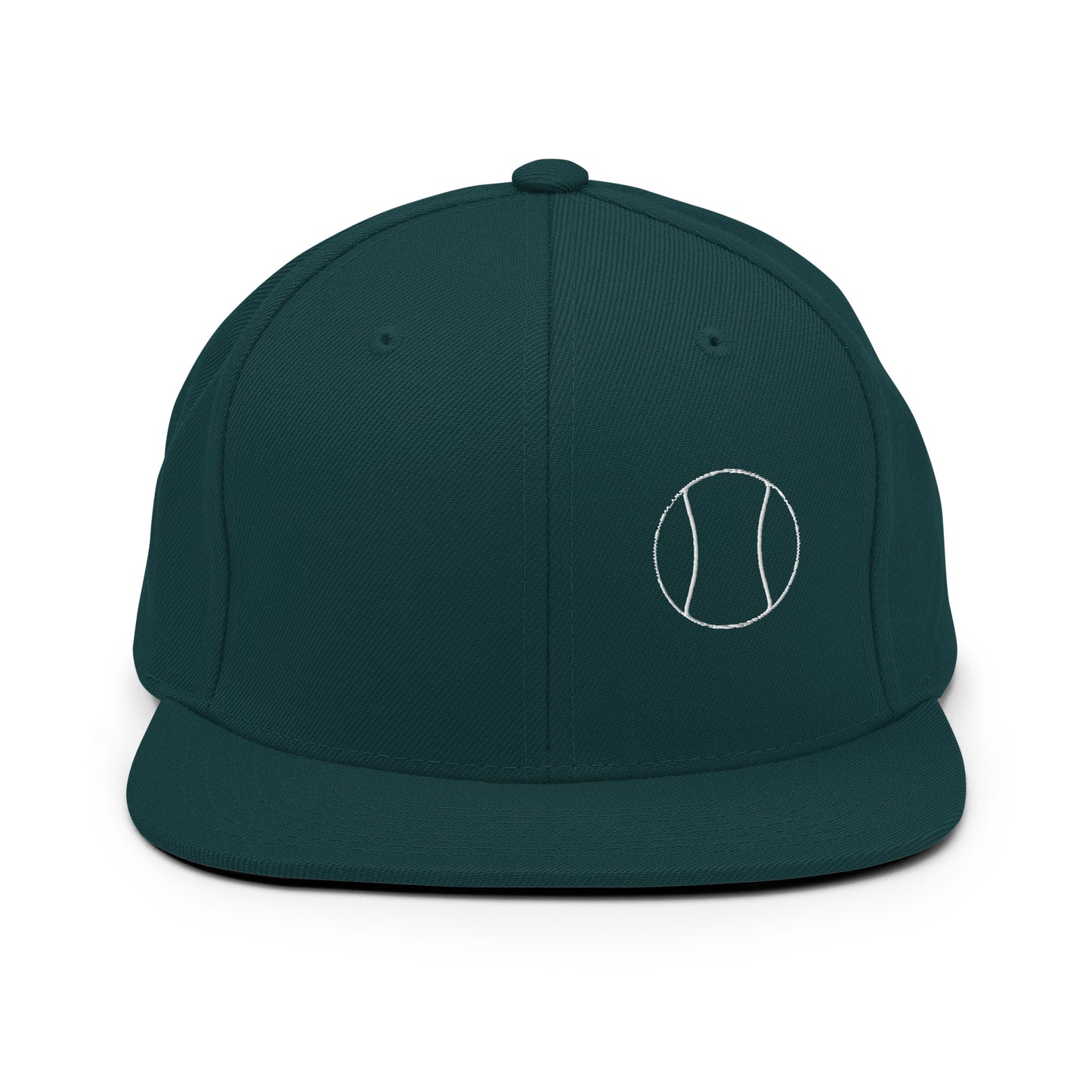 Tennis Edition structured snapback hat in spruce green with flat brim and high-profile 6-panel crown — Our Game collection