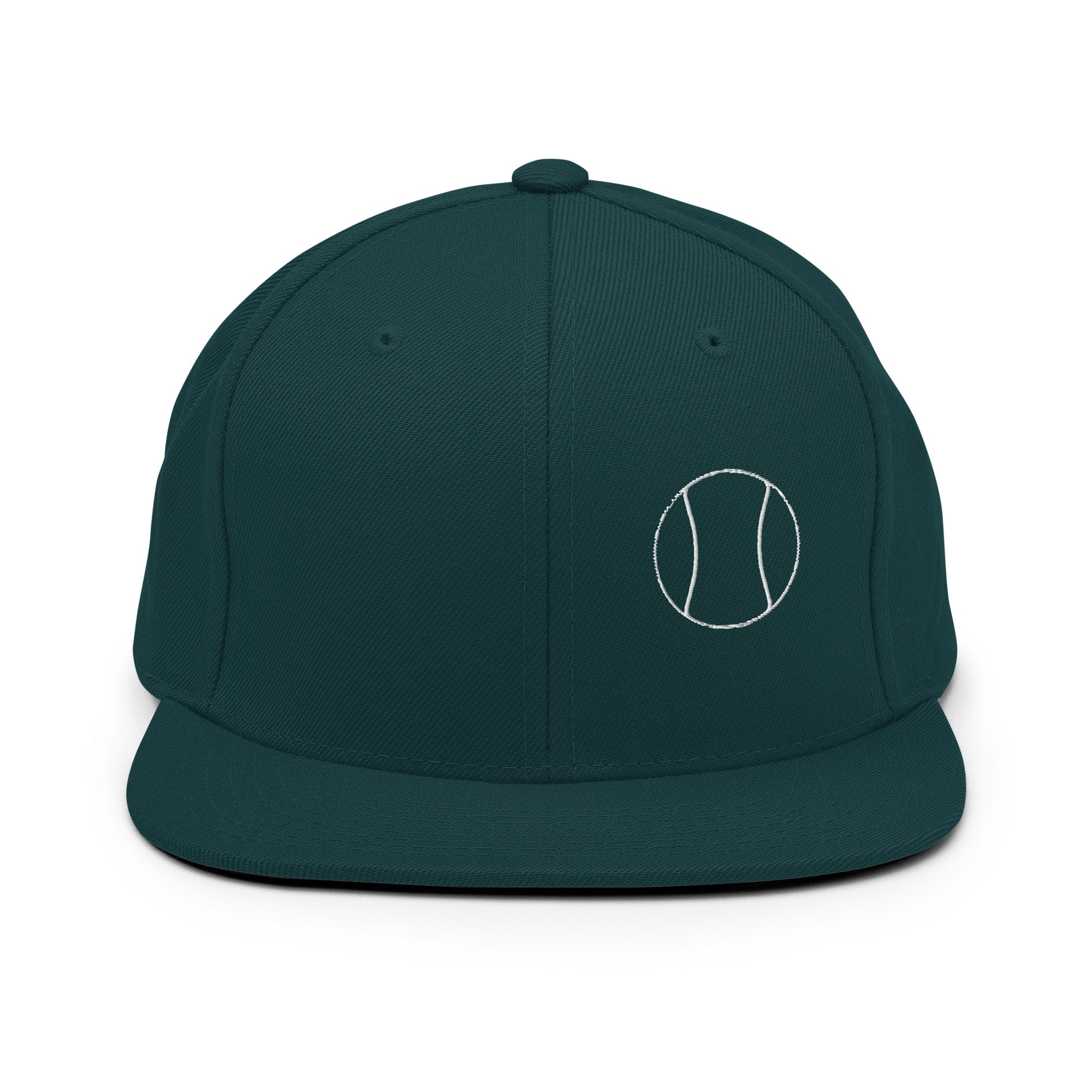 Tennis Edition structured snapback hat in spruce green with flat brim and high-profile 6-panel crown — Our Game collection