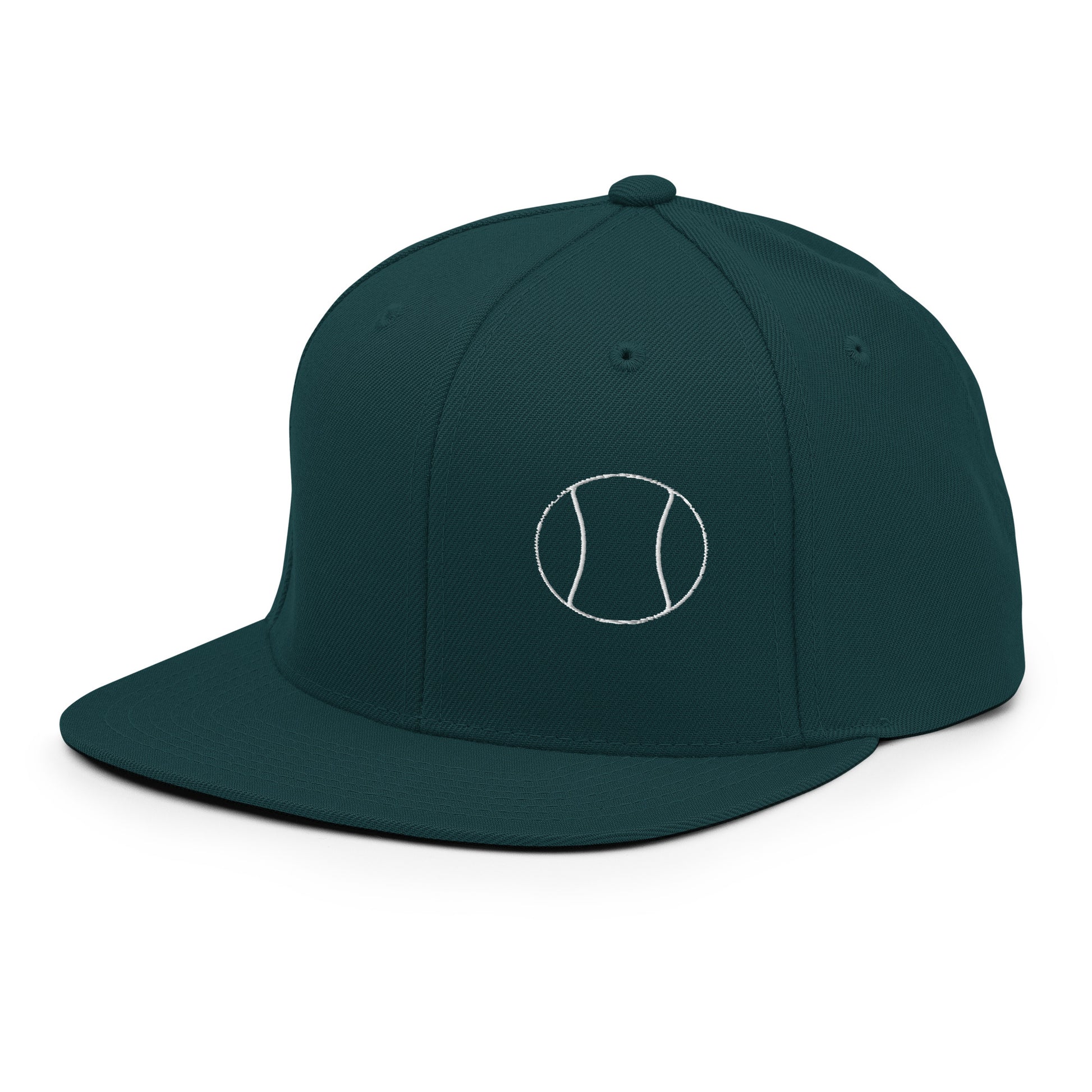 Tennis Edition structured snapback hat in spruce green with flat brim and high-profile 6-panel crown — Our Game collection