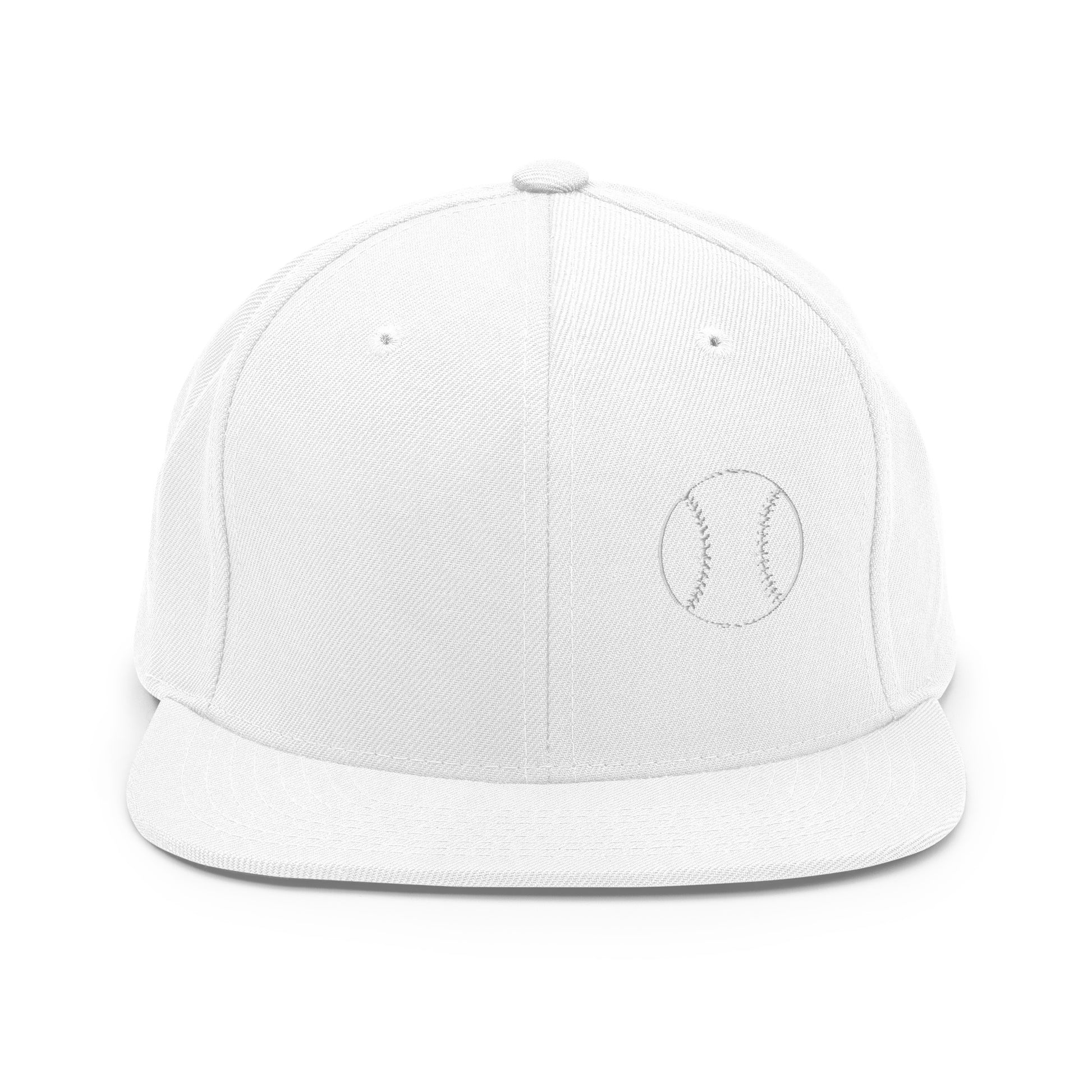 Baseball Edition structured snapback hat in white with flat brim and high-profile 6-panel crown | Our Game | An Athlete Trains
