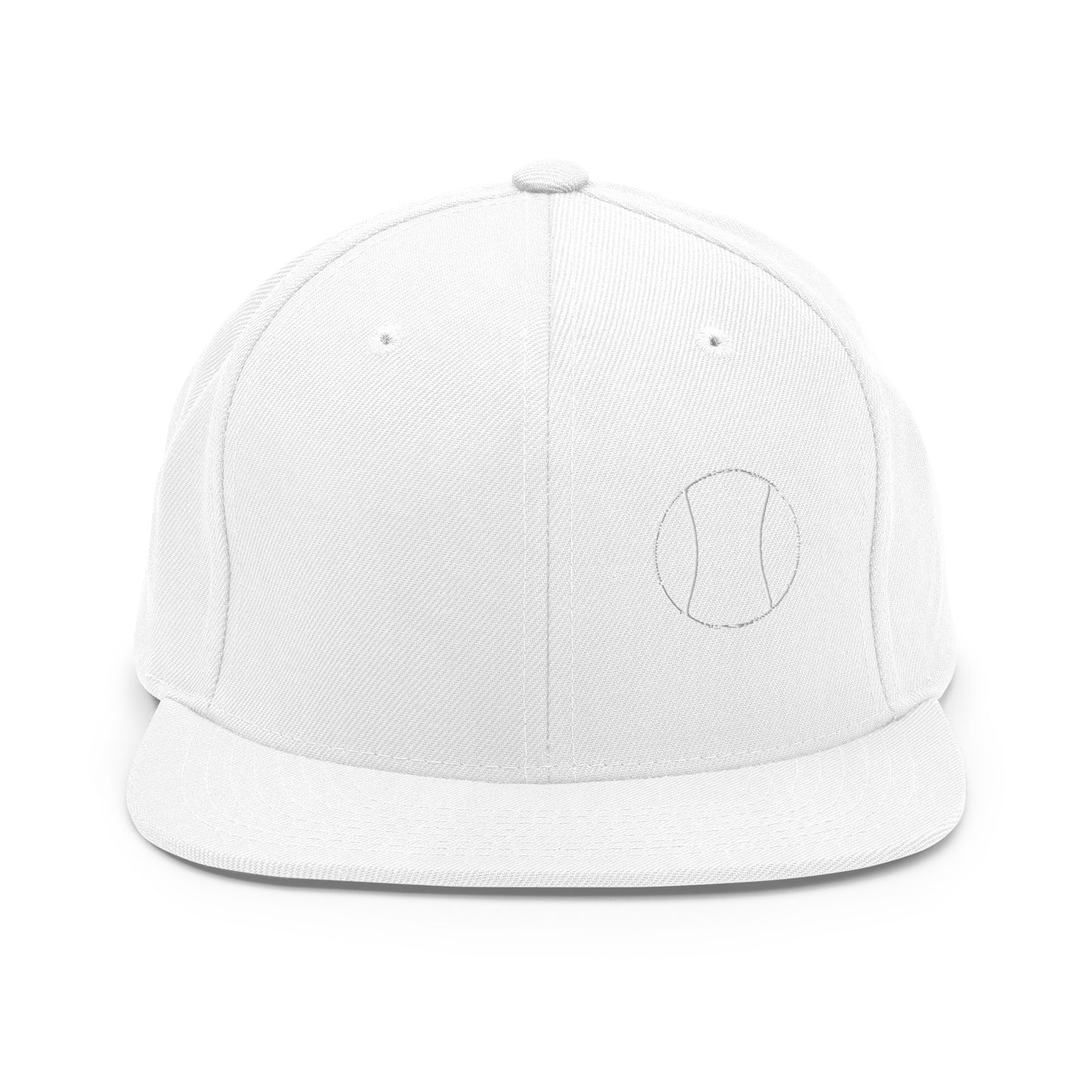 Tennis Edition structured snapback hat in white with flat brim and high-profile 6-panel crown — Our Game collection
