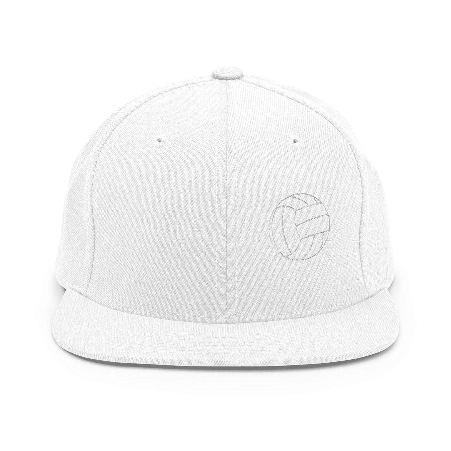 Volleyball Edition structured snapback hat in white with flat brim and high-profile 6-panel crown — Our Game collection | An Athlete Trains