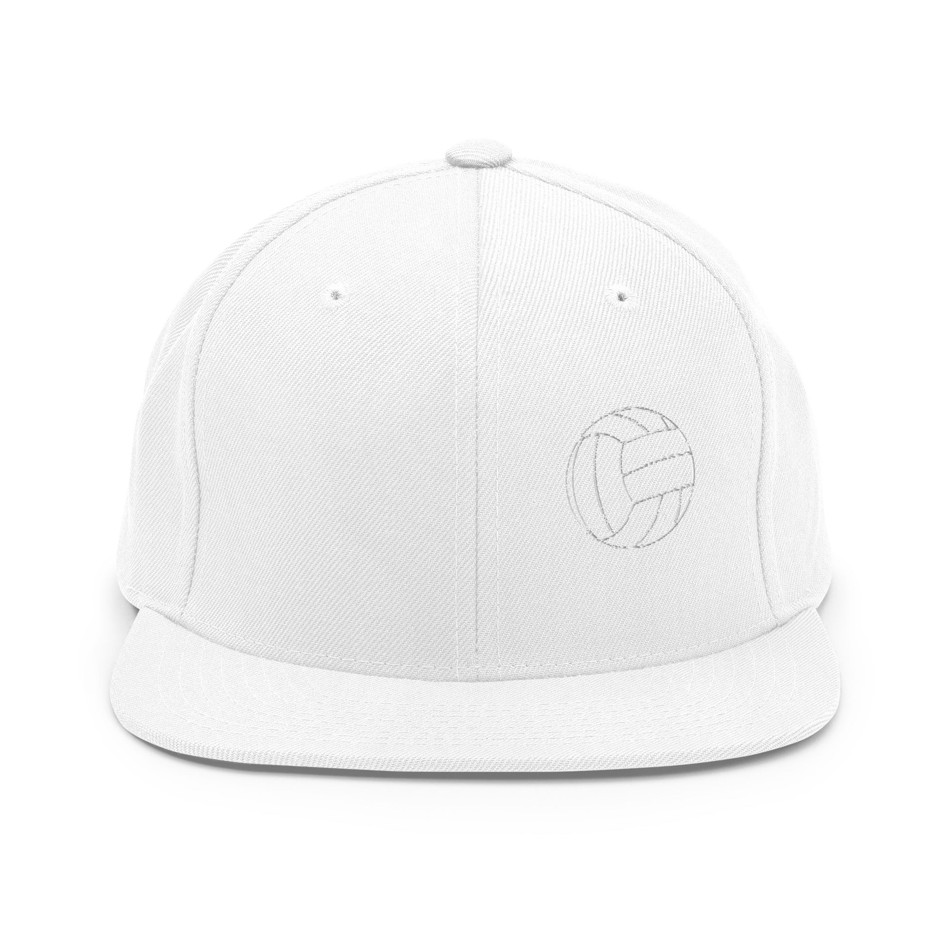 Volleyball Edition structured snapback hat in white with flat brim and high-profile 6-panel crown — Our Game collection | An Athlete Trains