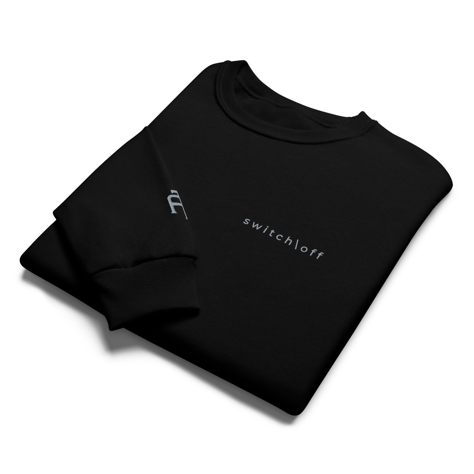 Crew neck Nublend fleece sweatshirt in black with gray switch\off and logo embroidery - An Athlete Trains.