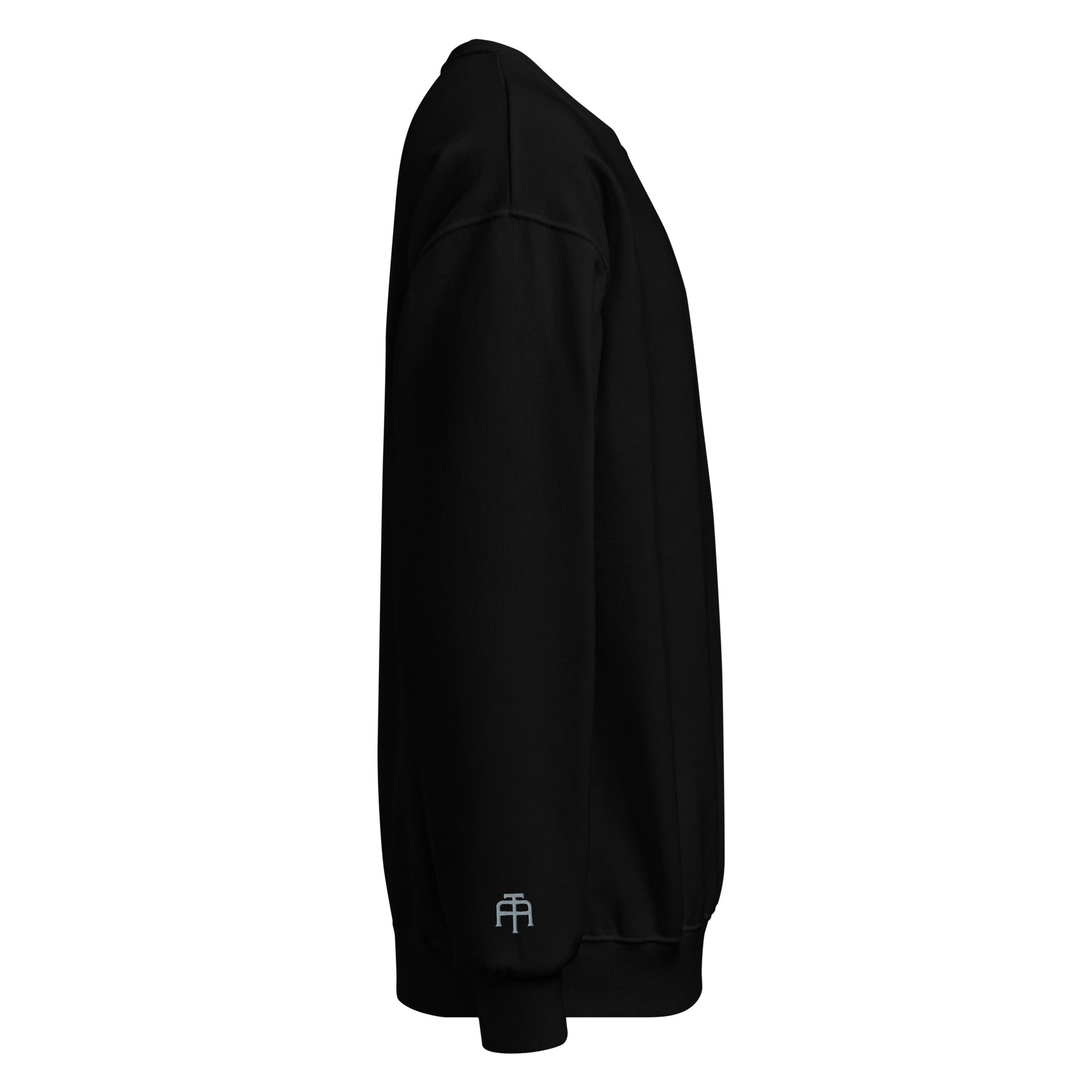 Crew neck Nublend fleece sweatshirt in black with gray switch\off and logo embroidery - An Athlete Trains.