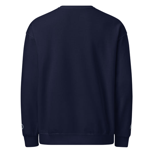 Crew neck Nublend fleece sweatshirt in navy with gray switch\off and logo embroidery - An Athlete Trains.