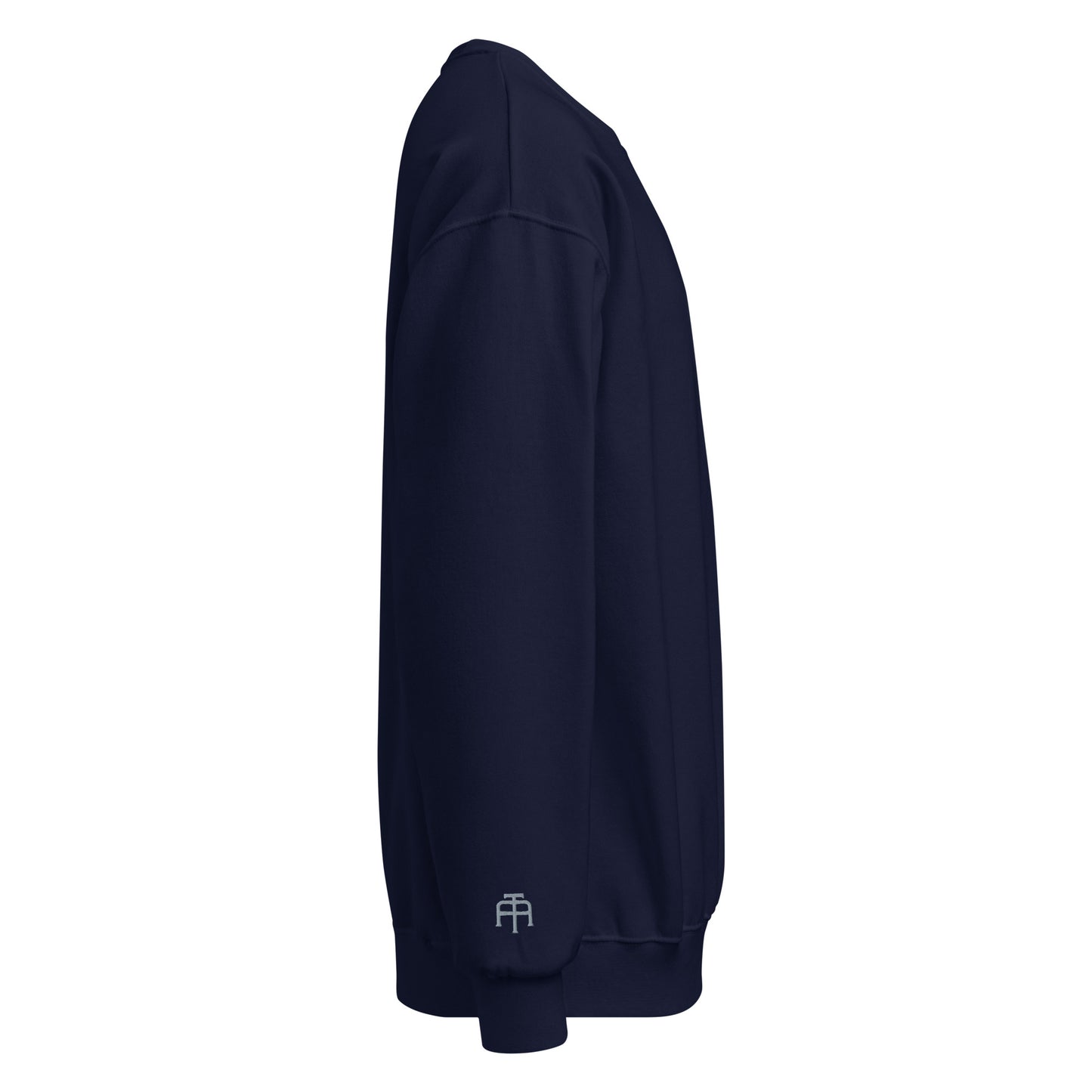 Crew neck Nublend fleece sweatshirt in navy with gray switch\off and logo embroidery - An Athlete Trains.