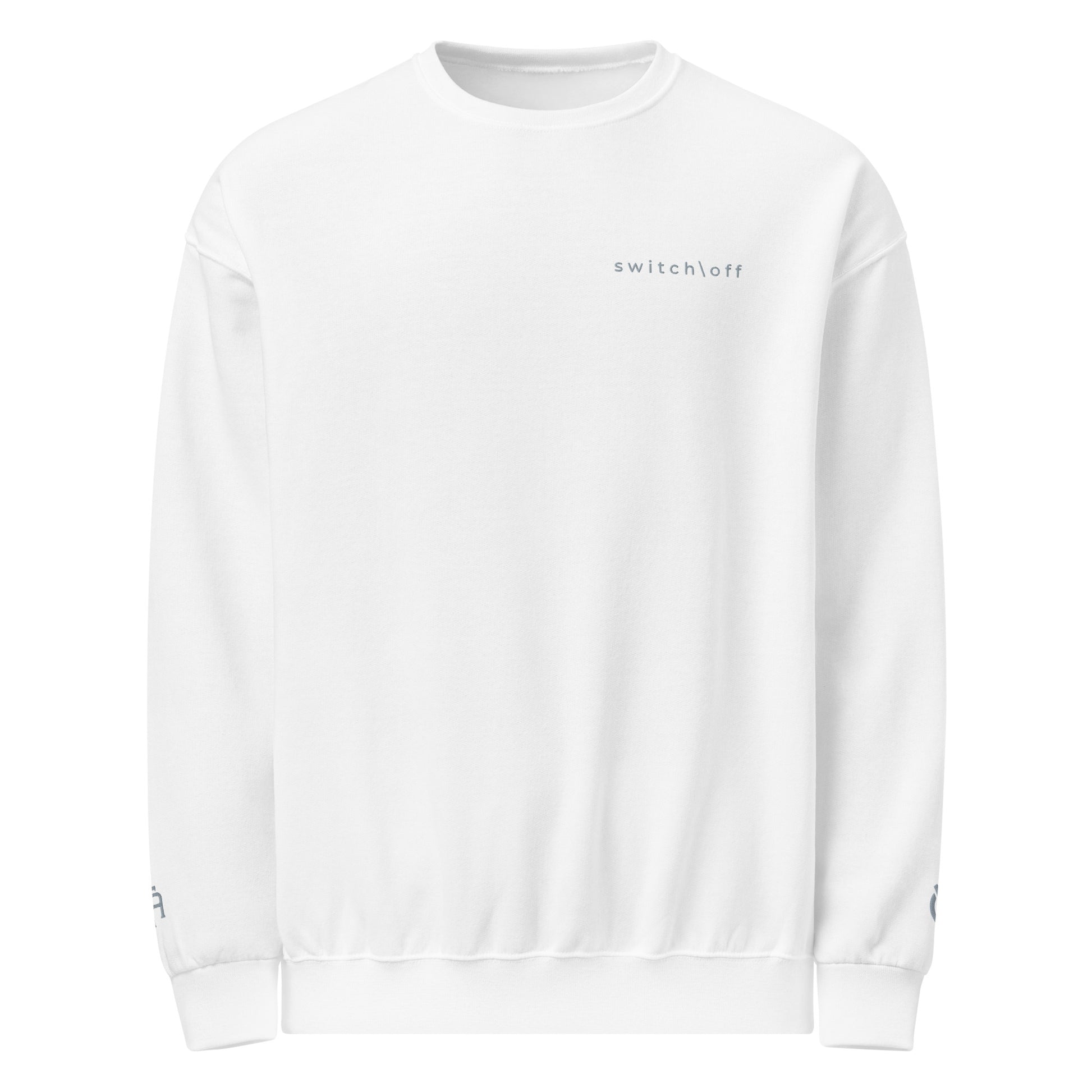 Crew neck Nublend fleece sweatshirt in white with gray switch\off and logo embroidery - An Athlete Trains.