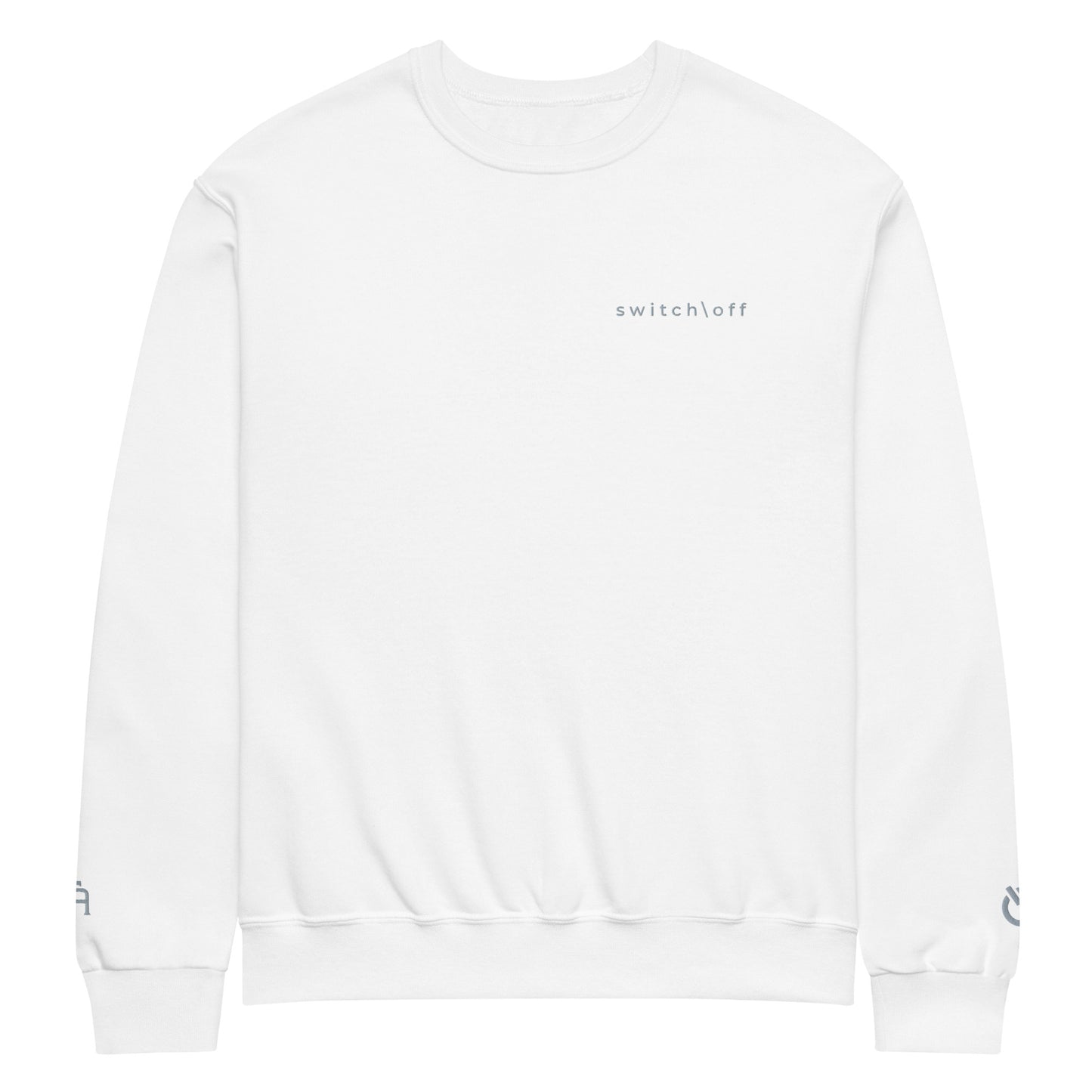 Crew neck Nublend fleece sweatshirt in white with gray switch\off and logo embroidery - An Athlete Trains.