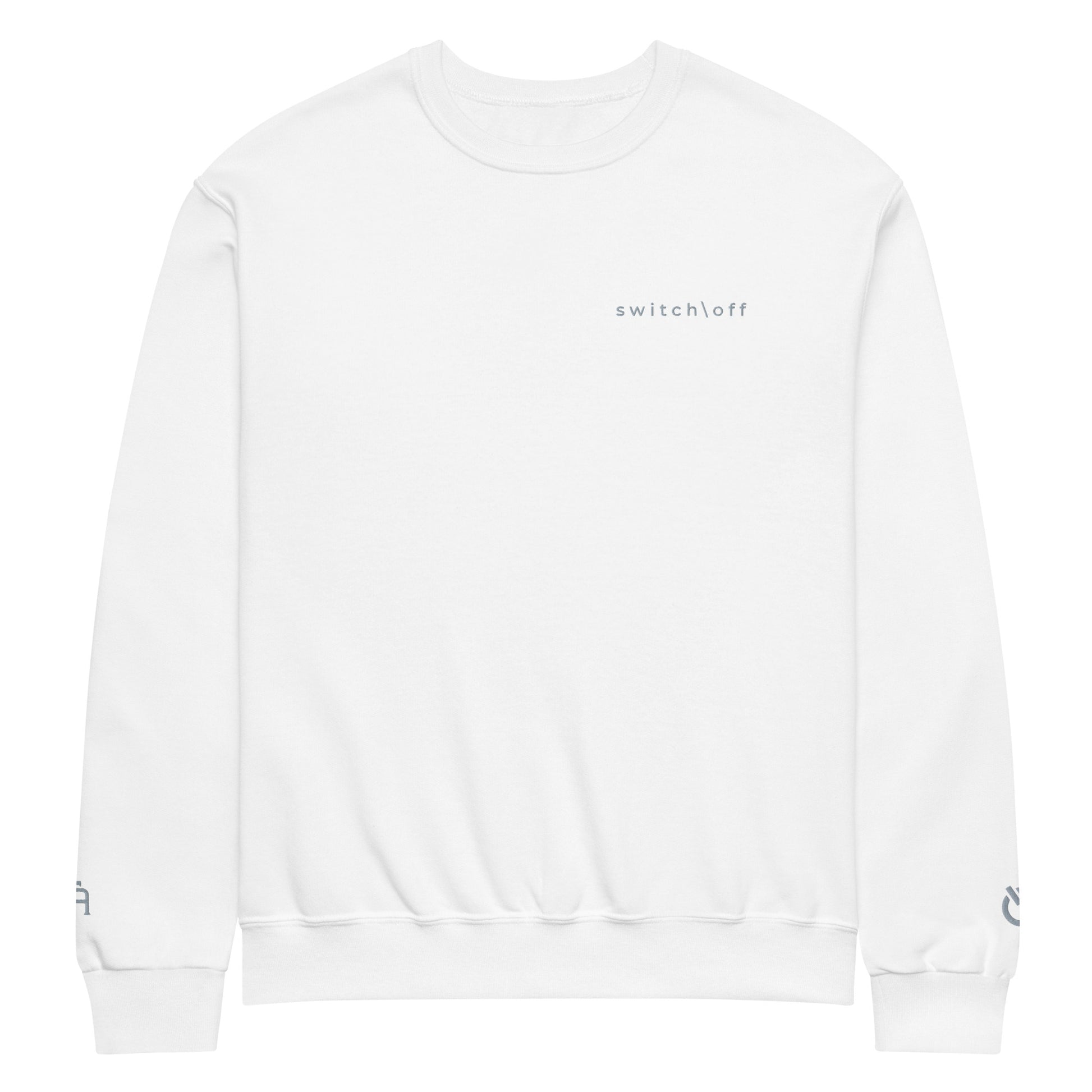 Crew neck Nublend fleece sweatshirt in white with gray switch\off and logo embroidery - An Athlete Trains.