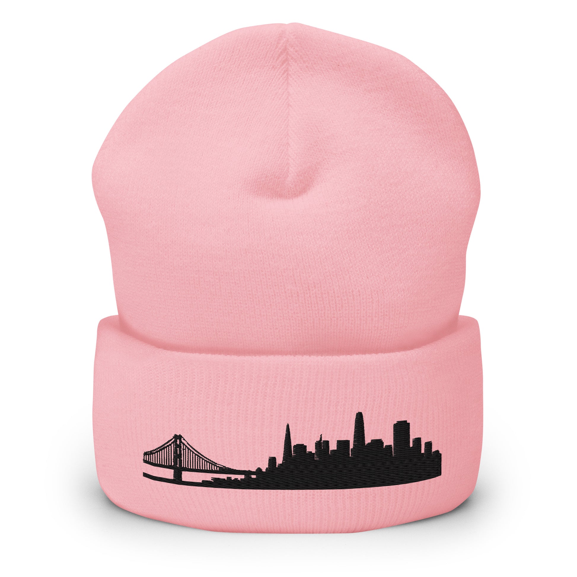 San Francisco Edition Cuffed Beanie in pink —hypoallergenic athletic knit headwear | Our City |An Athlete Trains