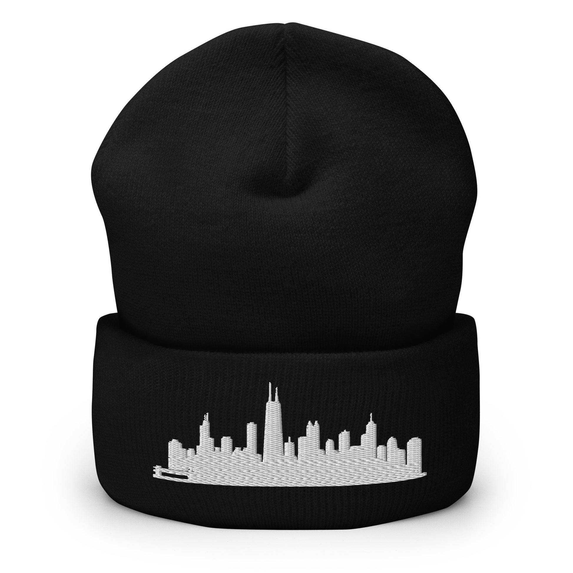 Chicago Edition Cuffed Beanie in black —hypoallergenic athletic knit headwear | Our City |An Athlete Trains