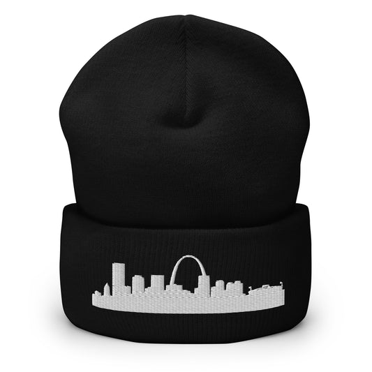 St. Louis Edition Cuffed Beanie in black —hypoallergenic athletic knit headwear | Our City |An Athlete Trains